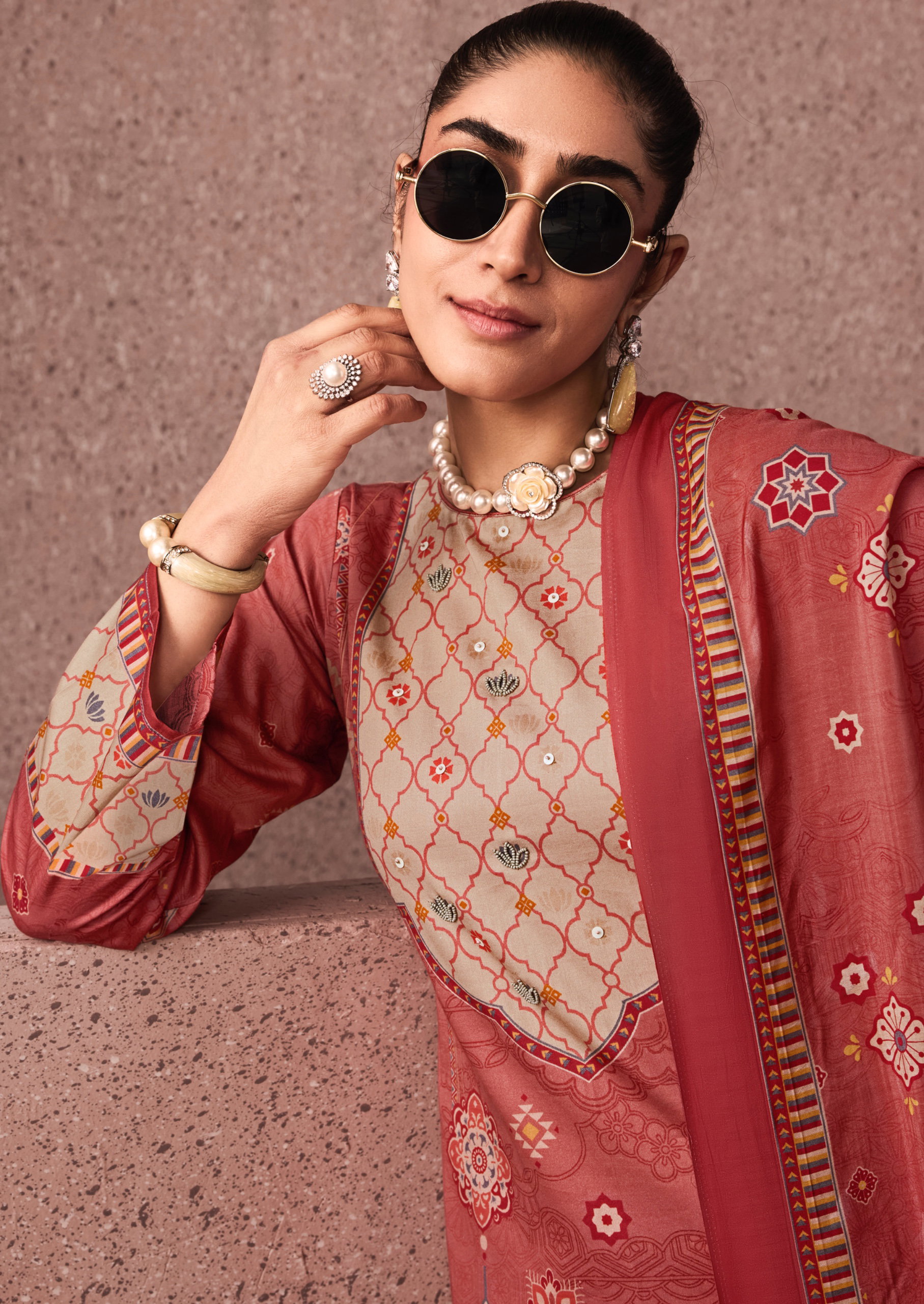 Sadhana Siena Jam Cotton Digital Print With Work Salwar Kameez