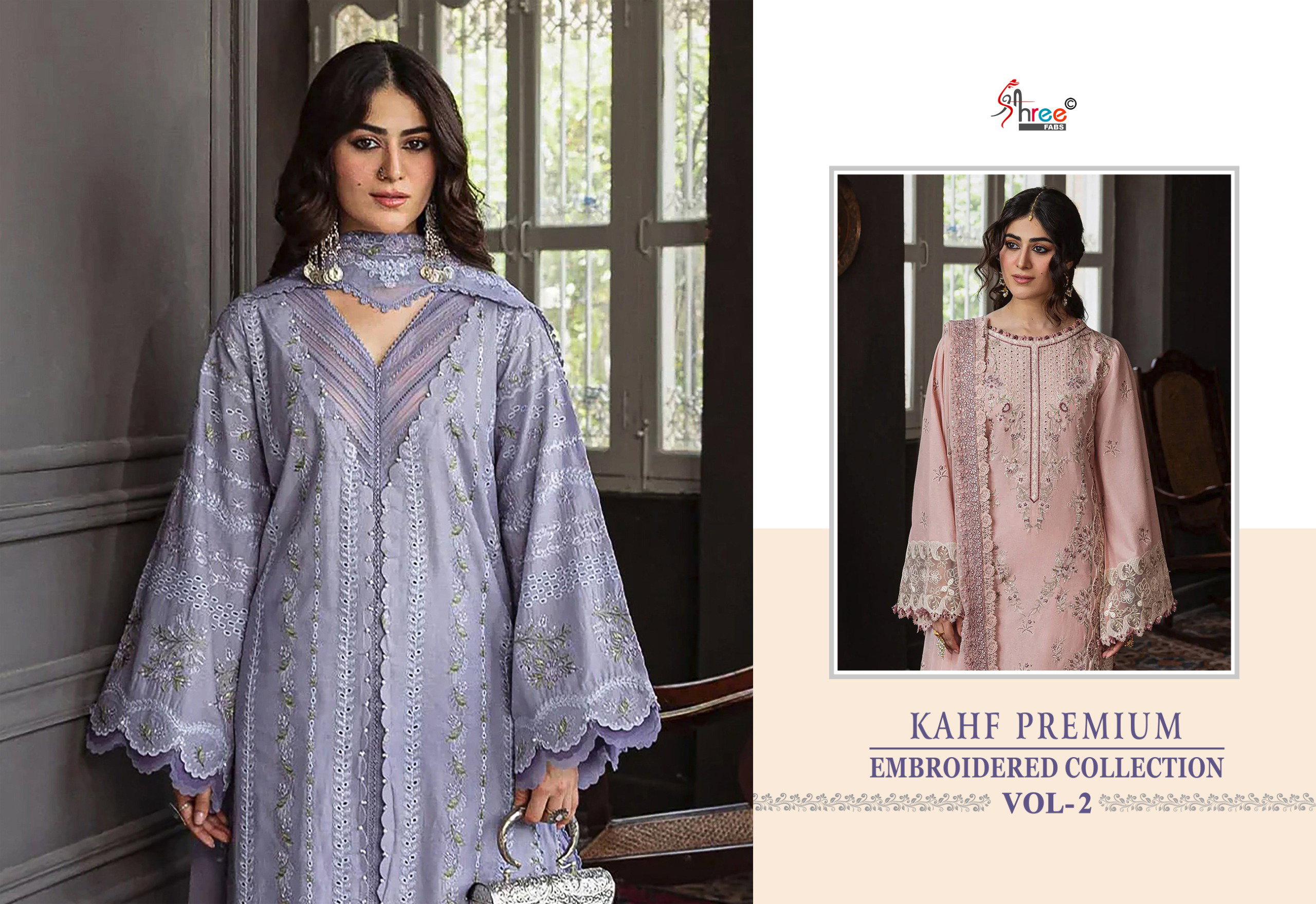 Shree Kahf Premium Embroidered Colllection Vol 2 Cotton Mal Dupatta Pakistani Suits