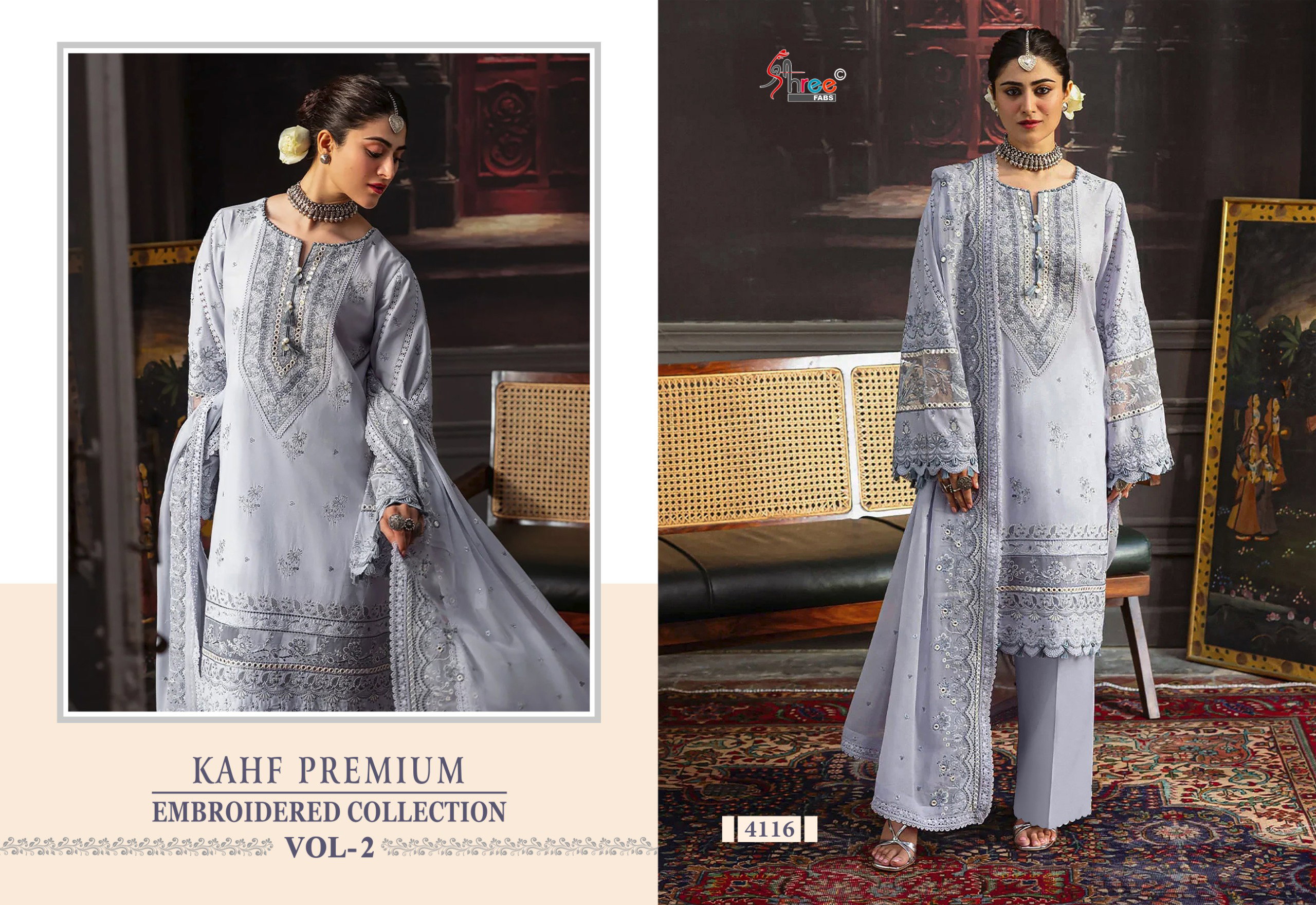 Shree Kahf Premium Embroidered Colllection Vol 2 Cotton Mal Dupatta Pakistani Suits