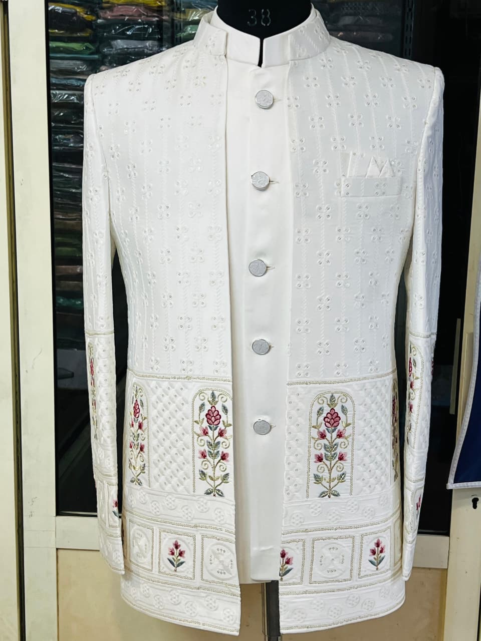 Lekha Mald 12 Malai Embroidery Heavy Work Open Jodhpuri 3 Piece