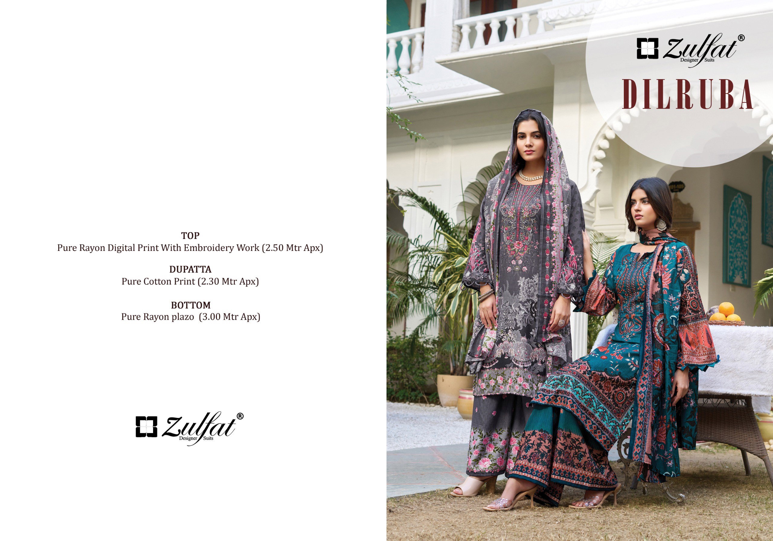 Zulfat Dilruba Vol 4 Rayon With Handwork Designer Dress Material