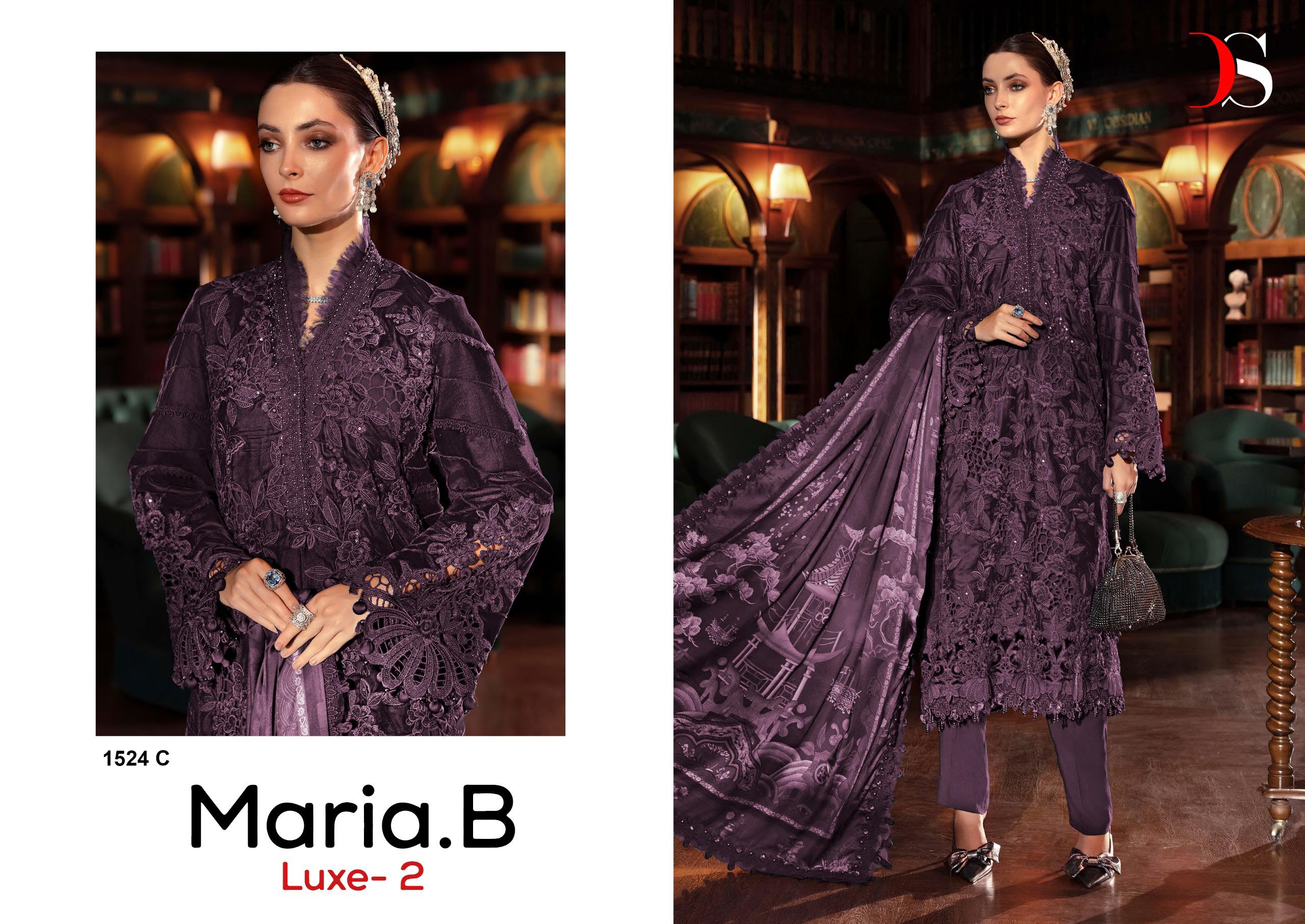 Deepsy Maria B Luxe 1524 A To D Cotton Dupatta Viscose Pakistani Salwar Suits