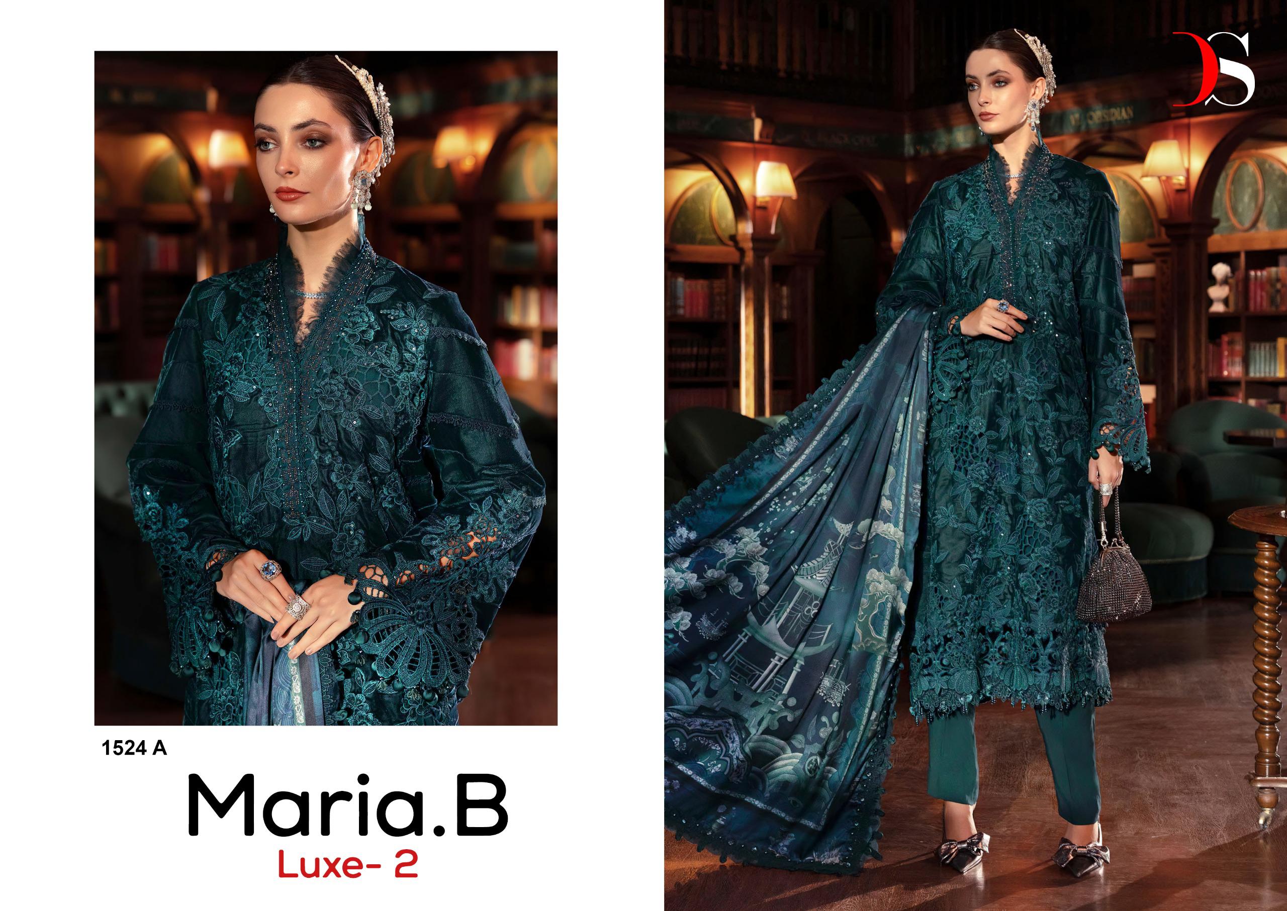 Deepsy Maria B Luxe 1524 A To D Cotton Dupatta Viscose Pakistani Salwar Suits
