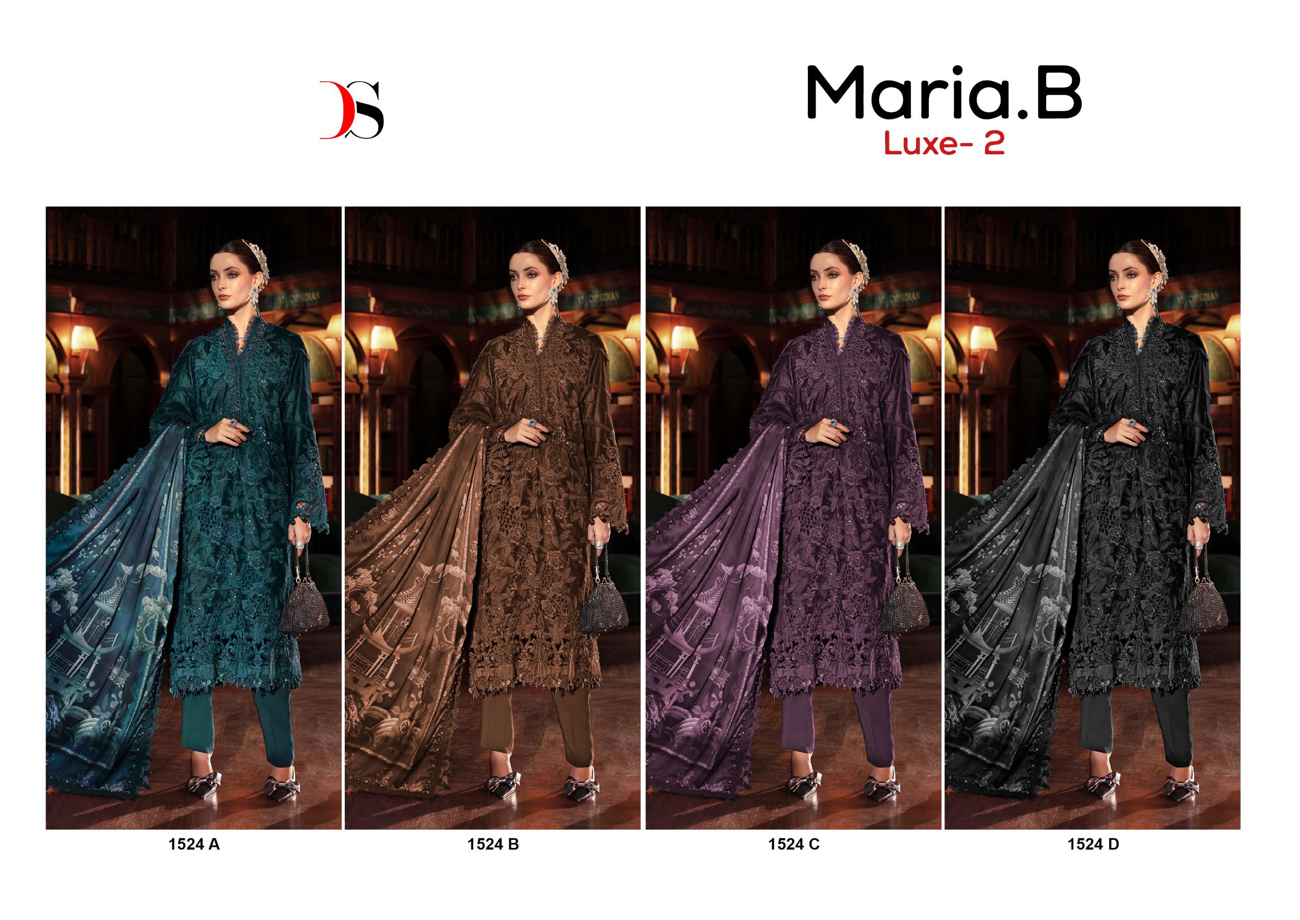 Deepsy Maria B Luxe 1524 A To D Cotton Dupatta Viscose Pakistani Salwar Suits