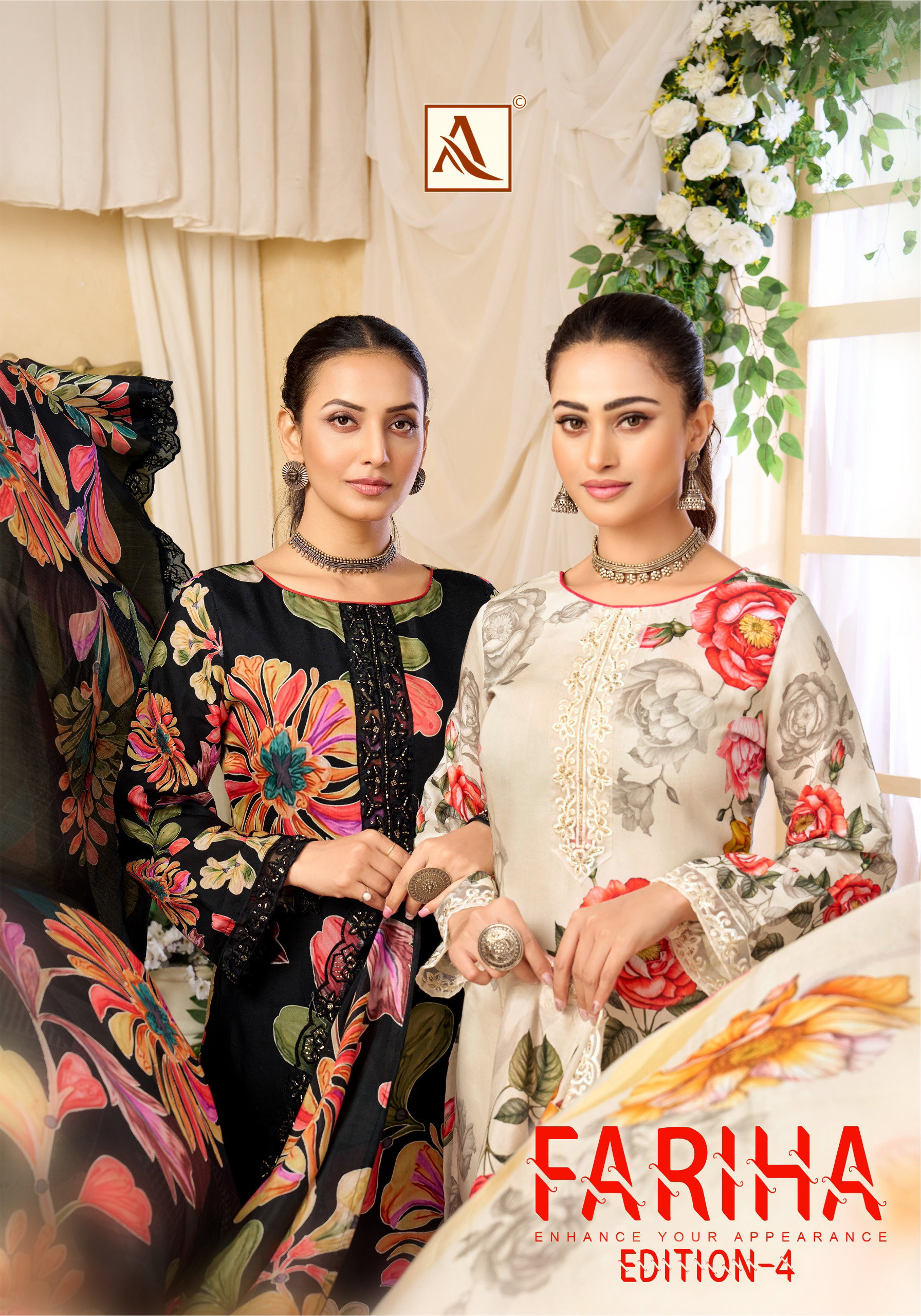 Alok Fariha Edition 4 Maslin Digital Print Designer Embroidery Dress Material