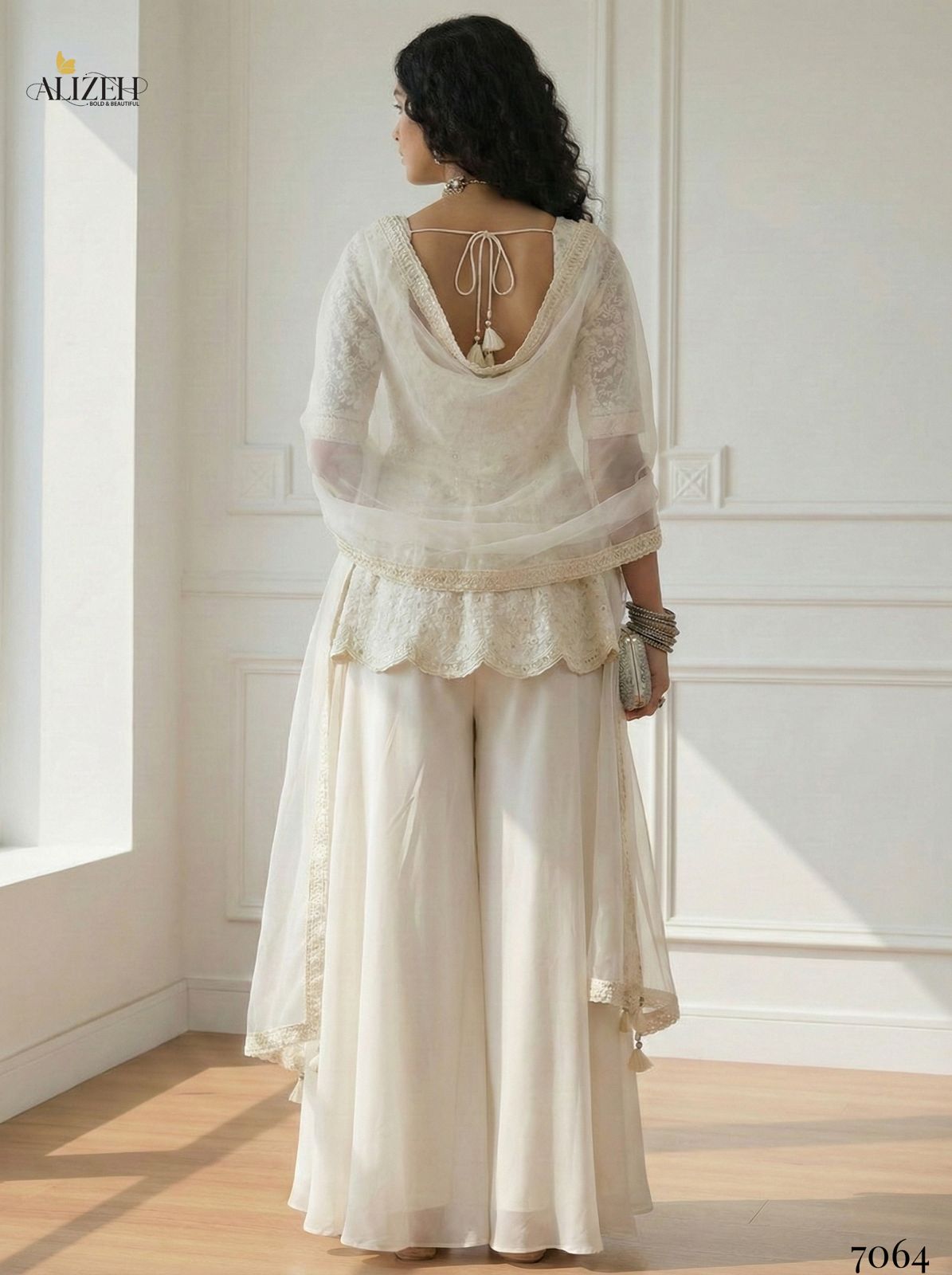 Alizeh 7062 To 7065 Georgette With Stylish Wear Top Bottom And Dupatta