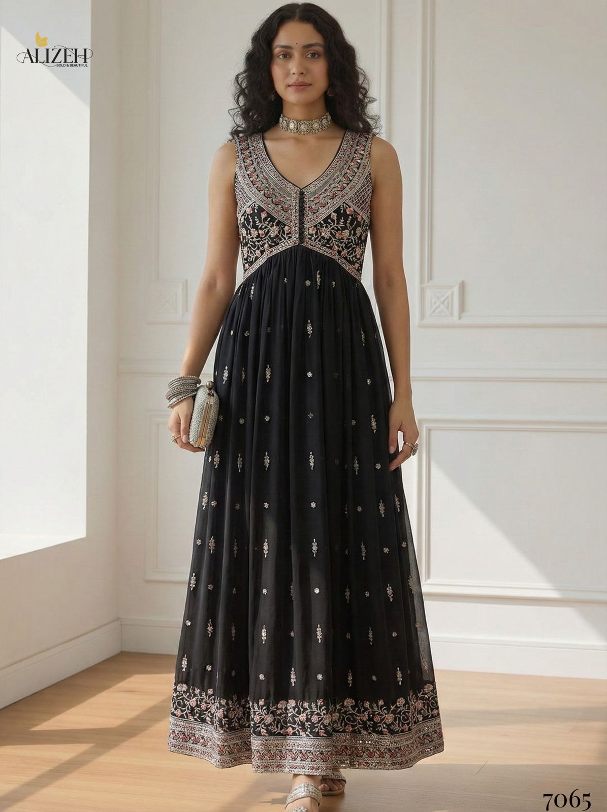 Alizeh 7062 To 7065 Georgette With Stylish Wear Top Bottom And Dupatta