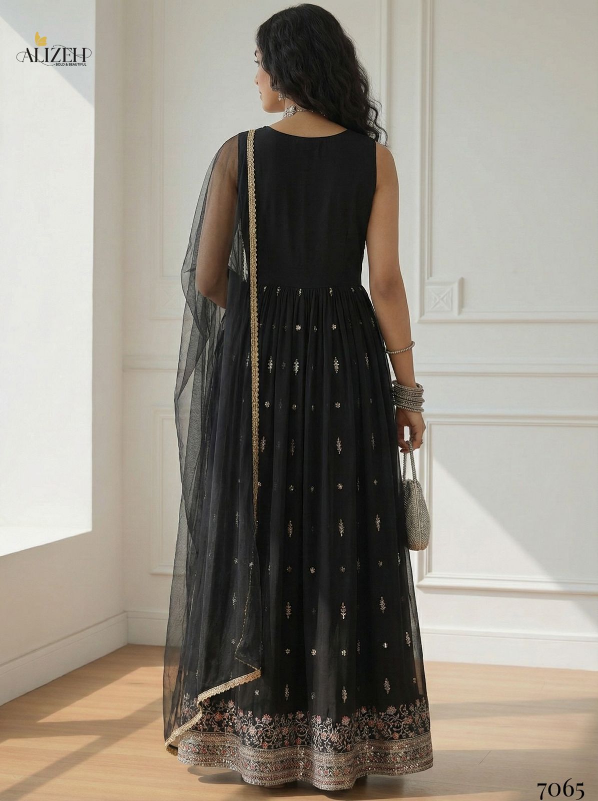 Alizeh 7062 To 7065 Georgette With Stylish Wear Top Bottom And Dupatta