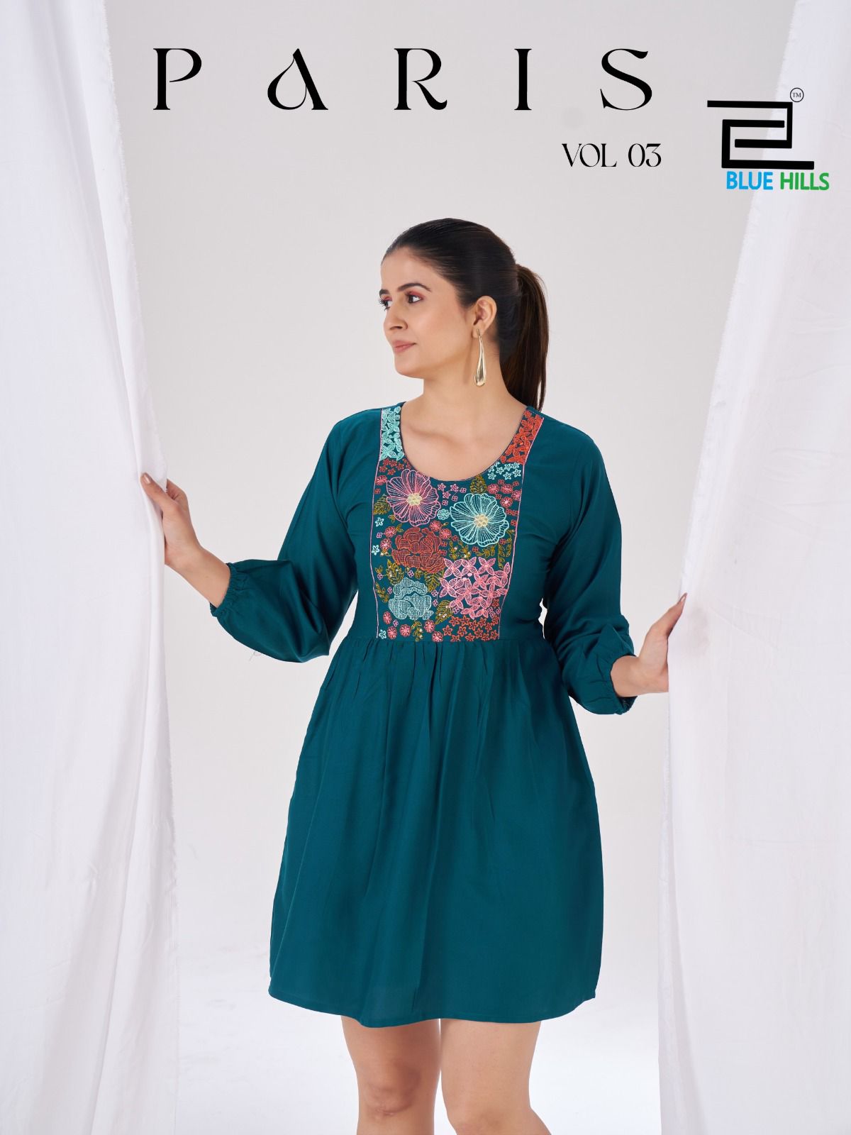 Blue Hills Paris Vol 3 Rayon With Embroidery Work One Piece Collection