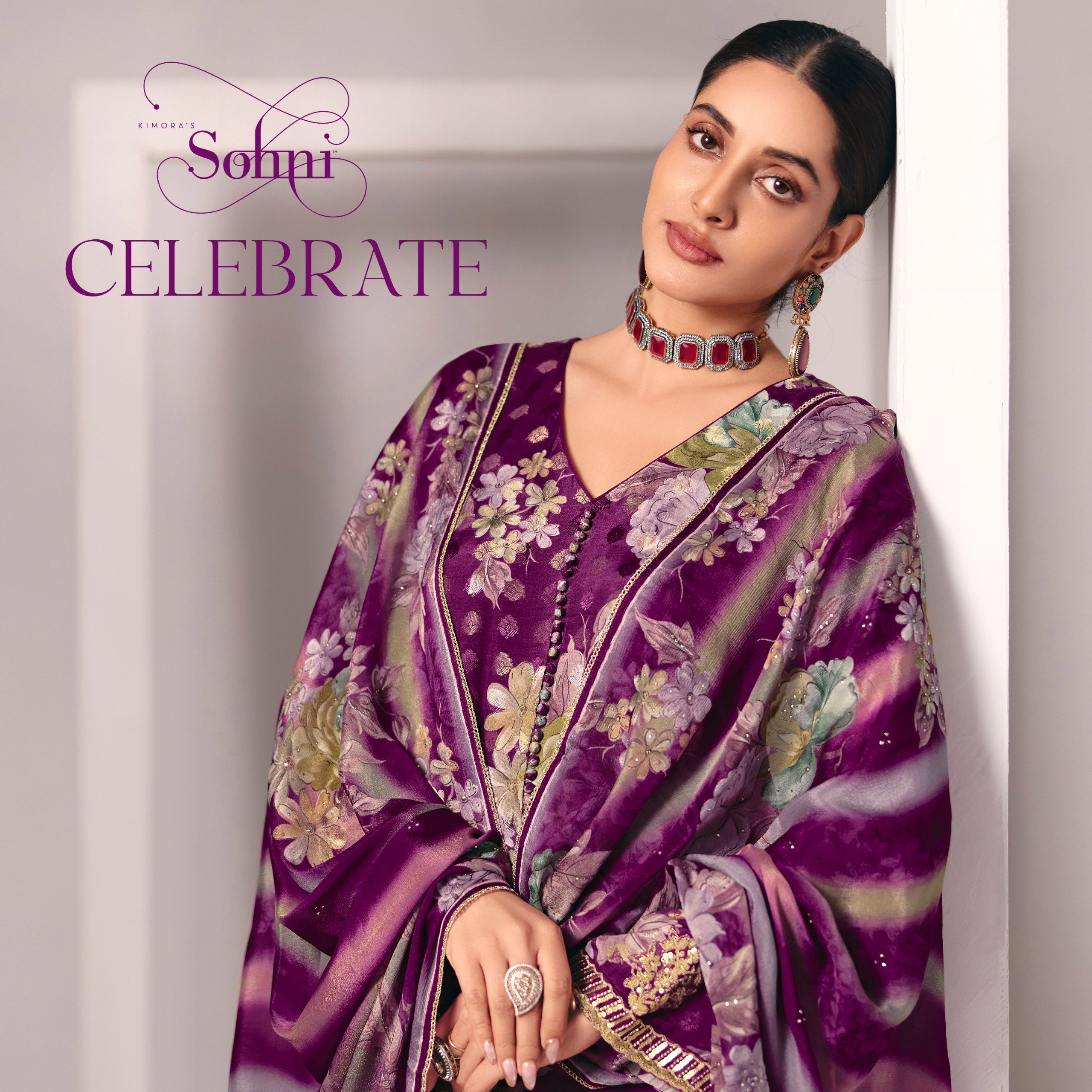 Kimora Sohni Celebrate Muslin Silk Digital Print Embroidery Salwar Kameez