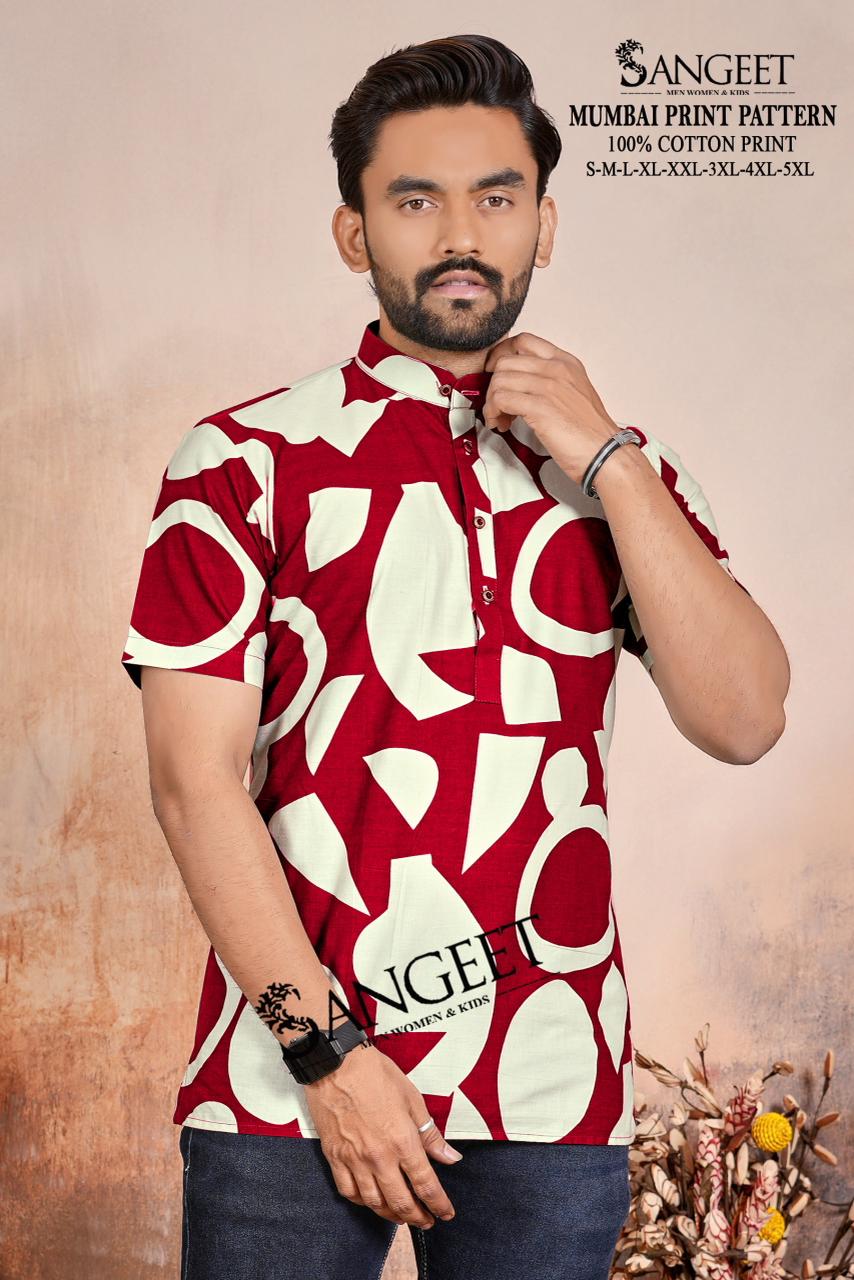 Sangeet Mumbai Print Pattern Cotton Casual Wear Shirt Collection