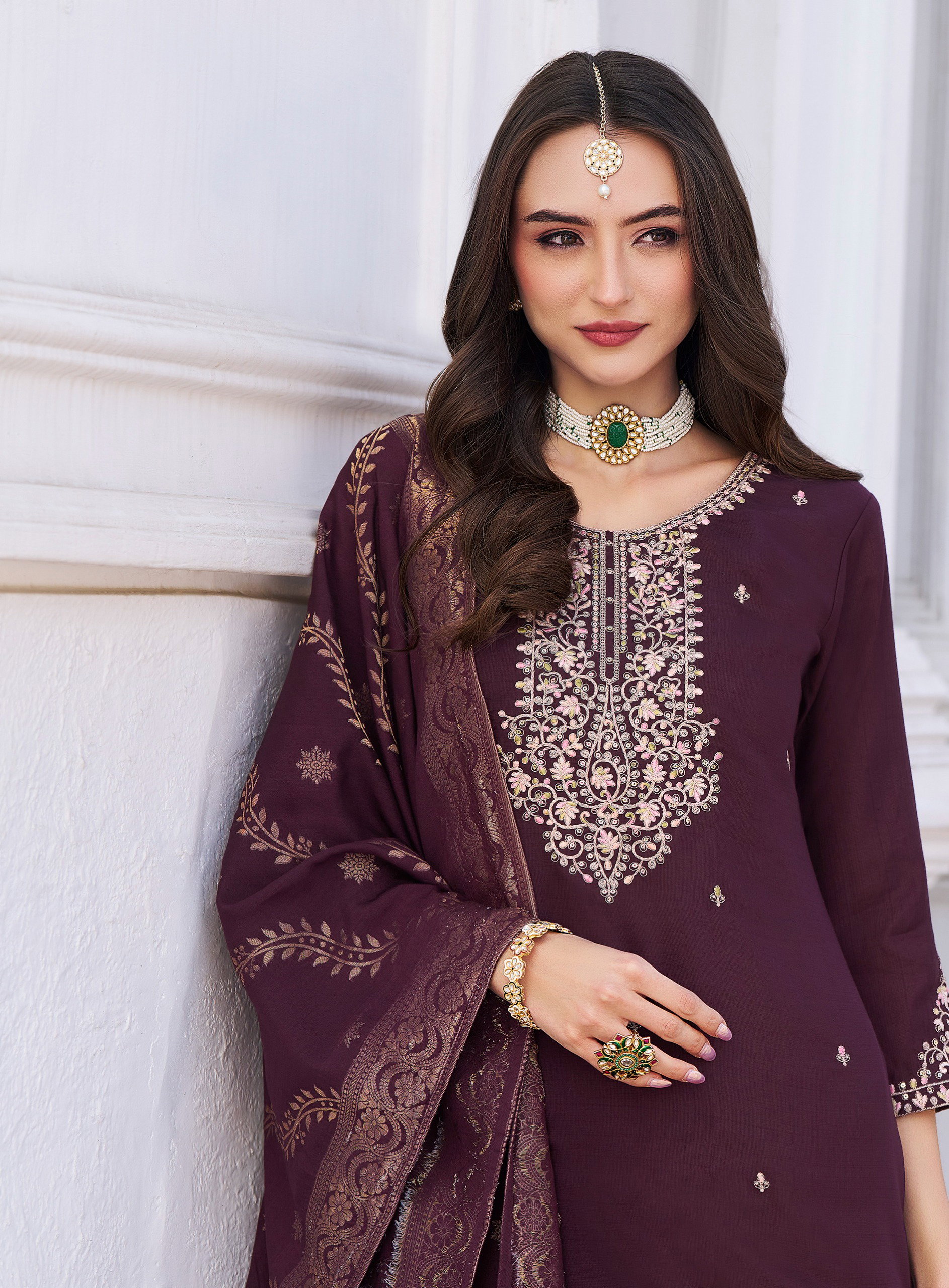 Radhika Ras Vol 4 Vertican Silk With Embroidery Work Kurti Pant And Dupatta