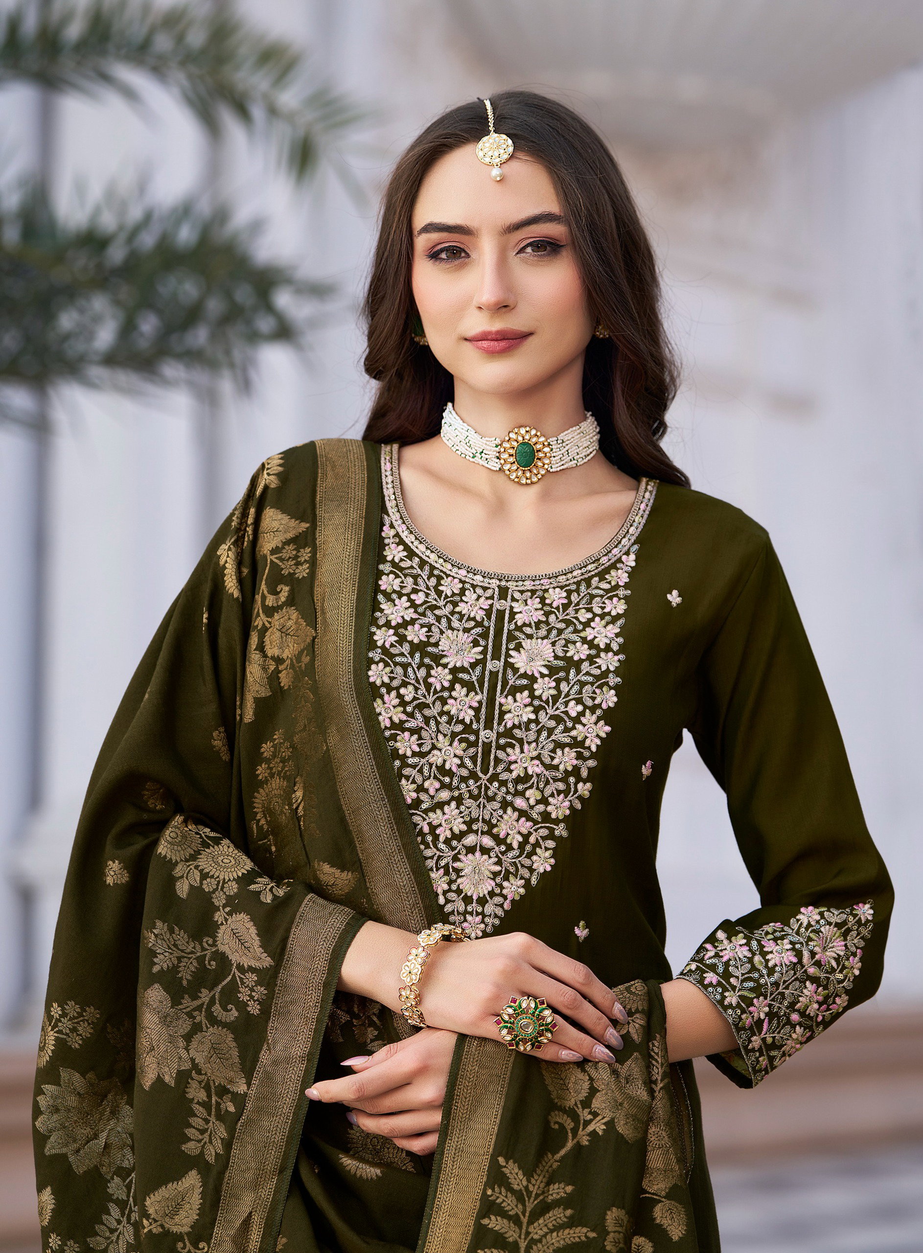 Radhika Ras Vol 4 Vertican Silk With Embroidery Work Kurti Pant And Dupatta