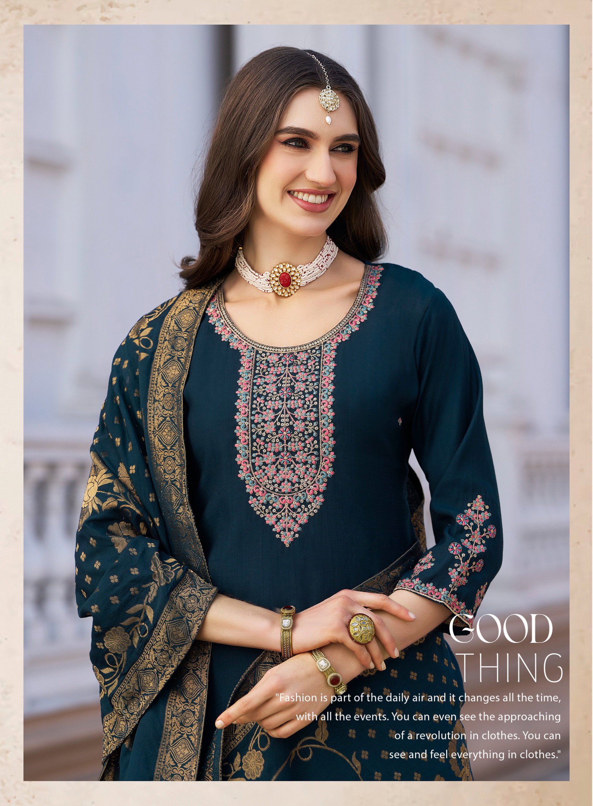 Radhika Ras Vol 4 Vertican Silk With Embroidery Work Kurti Pant And Dupatta