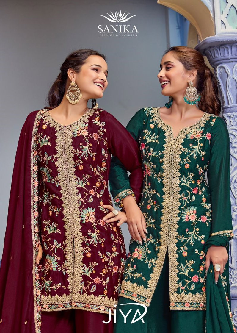 Sanika Jiya Chinon Silk Embroidery And Hand Work Designer Salwar Suit
