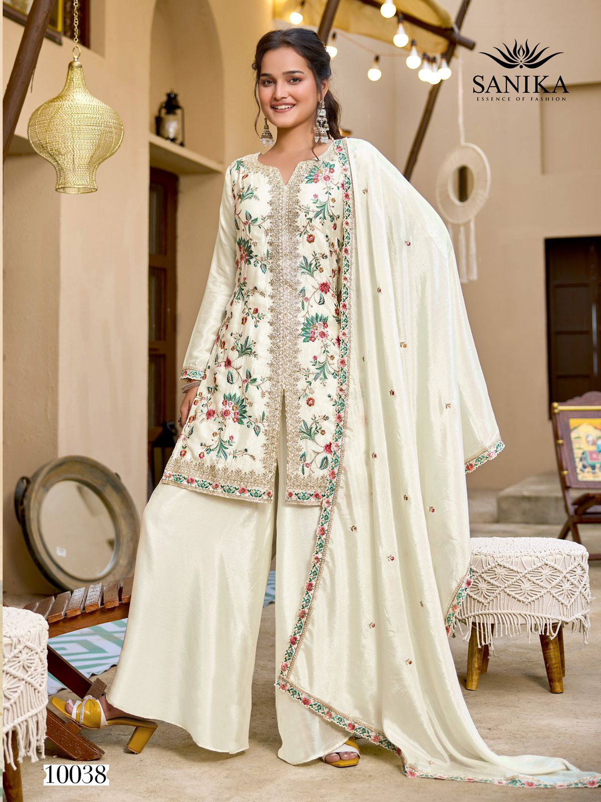 Sanika Jiya Chinon Silk Embroidery And Hand Work Designer Salwar Suit