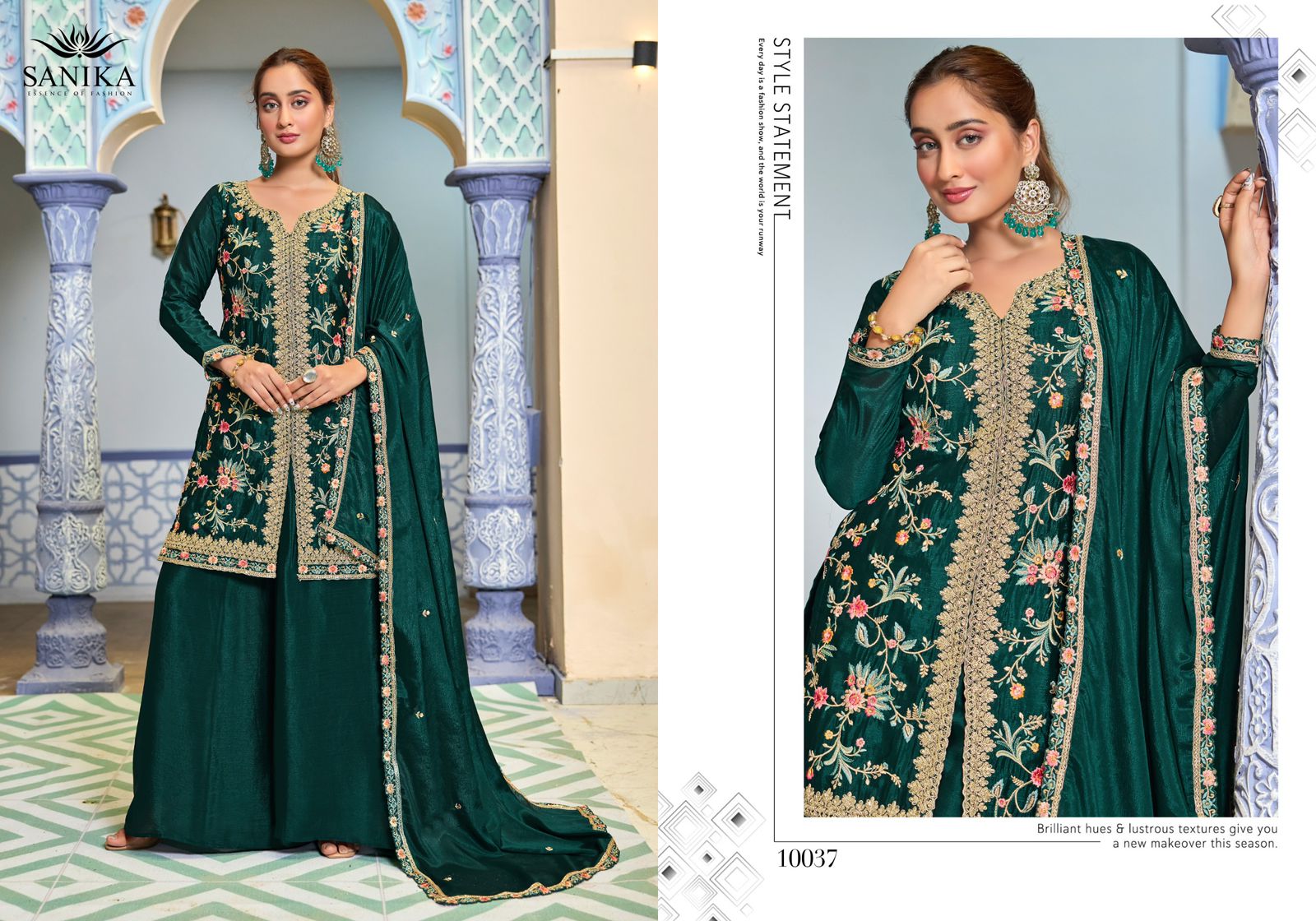 Sanika Jiya Chinon Silk Embroidery And Hand Work Designer Salwar Suit