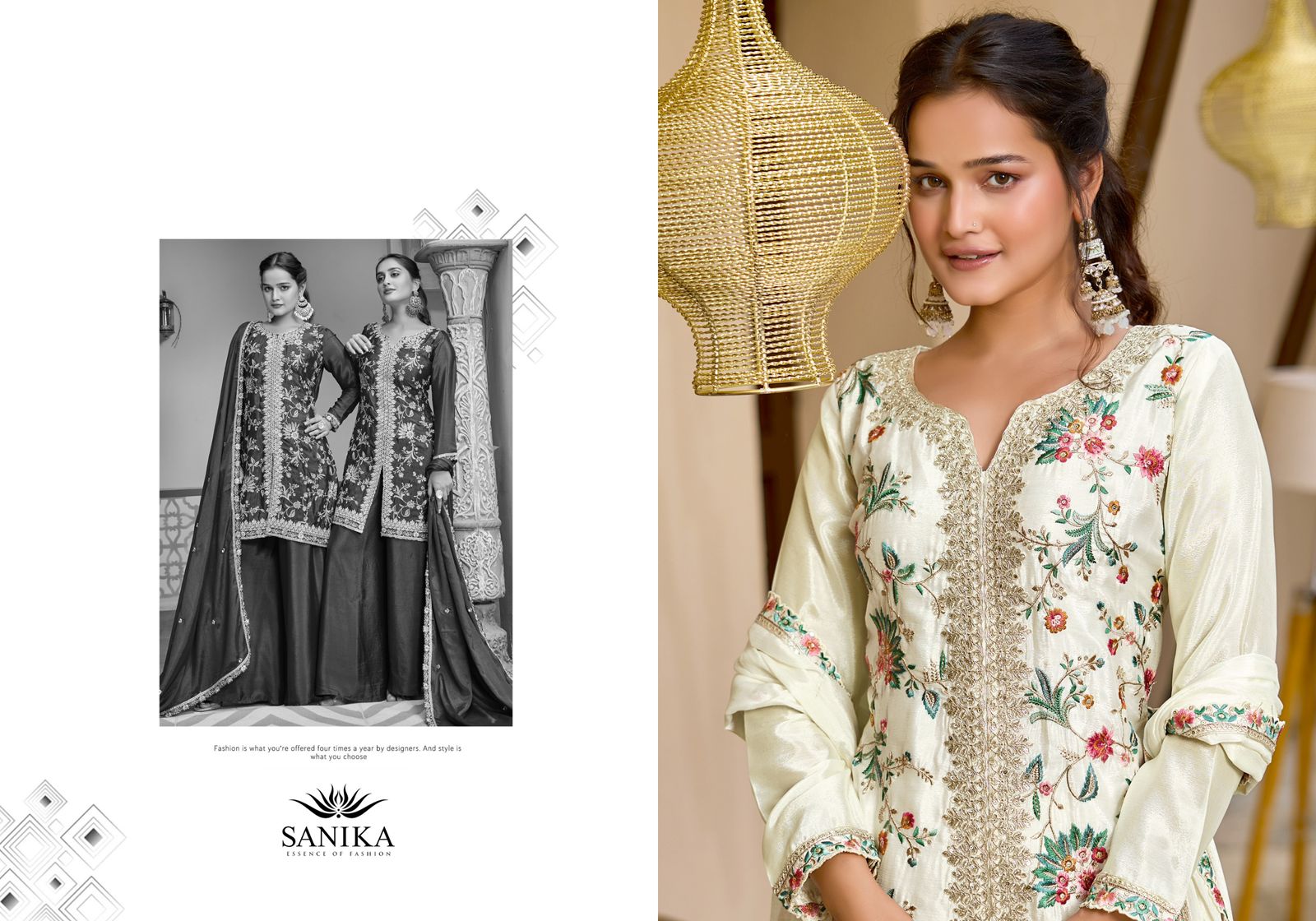 Sanika Jiya Chinon Silk Embroidery And Hand Work Designer Salwar Suit