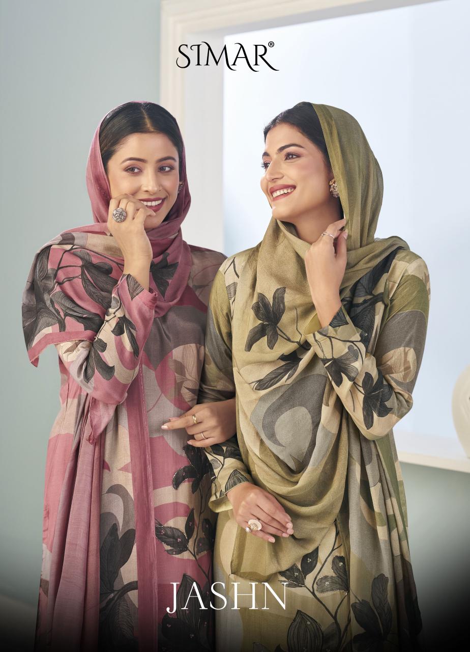 Glossy Simar Jashn Viscose Muslin Digital Print Embroidery Salwar Kameez