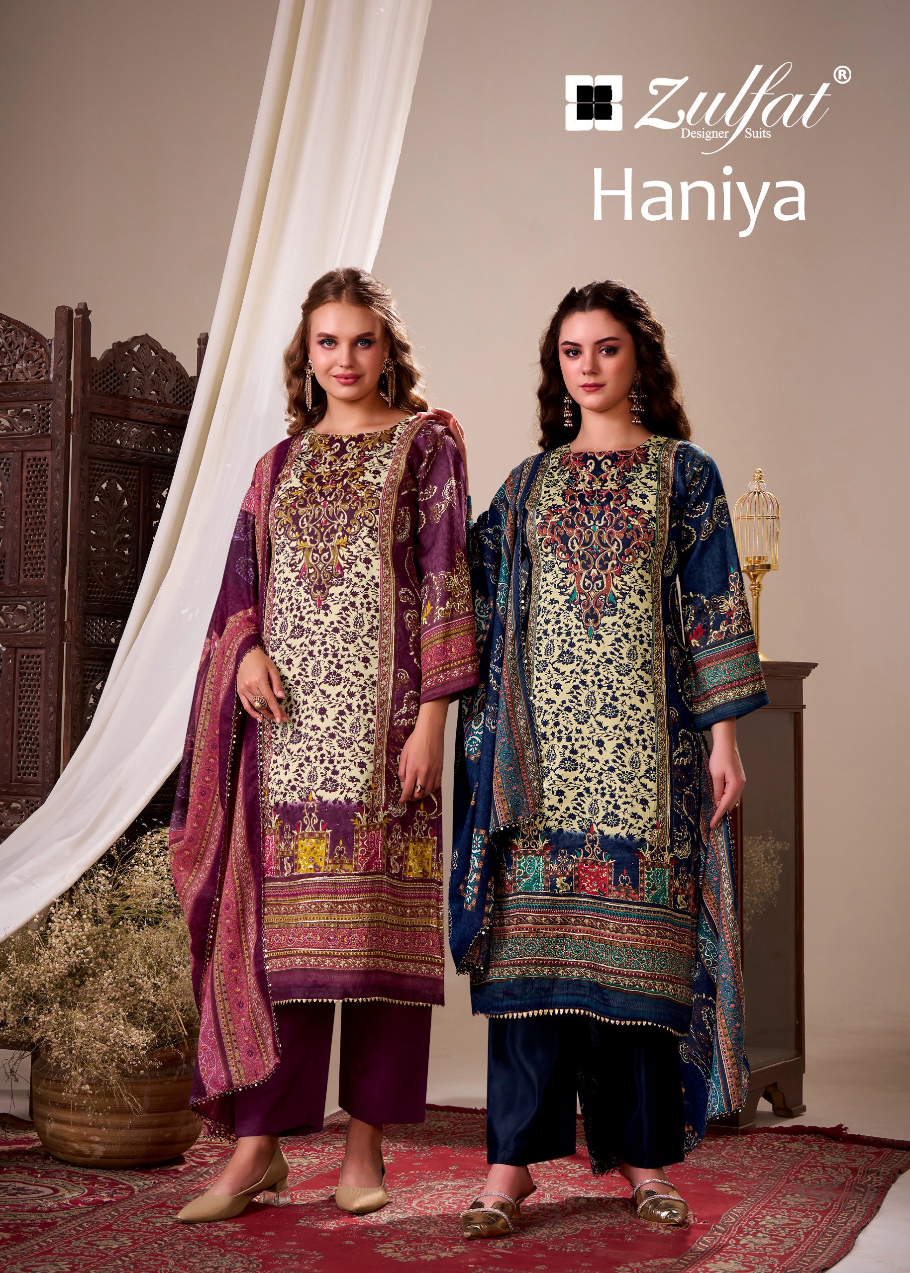 Zulfat Haniya Jam Cotton With Handwork Dress Material Collection