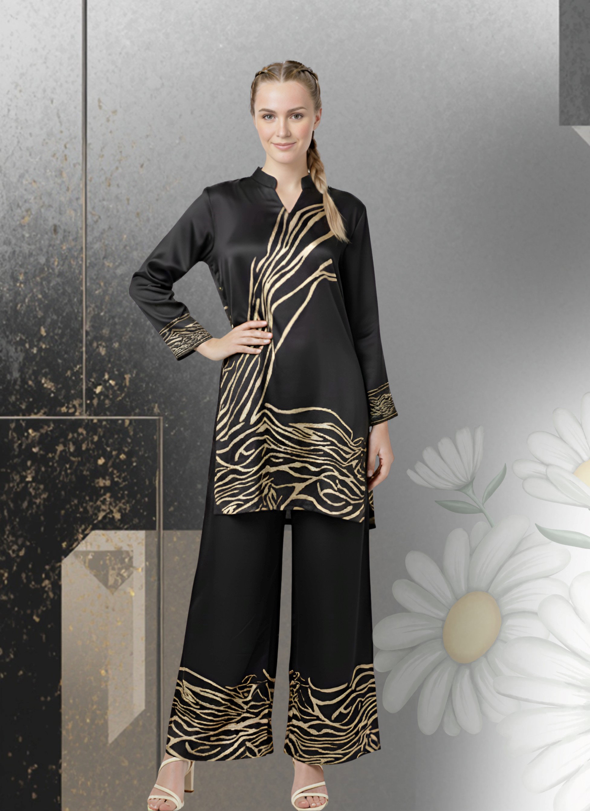Jisha Kaftan Modern Co Ord Set Vol 4 Japan Satin Western Collection