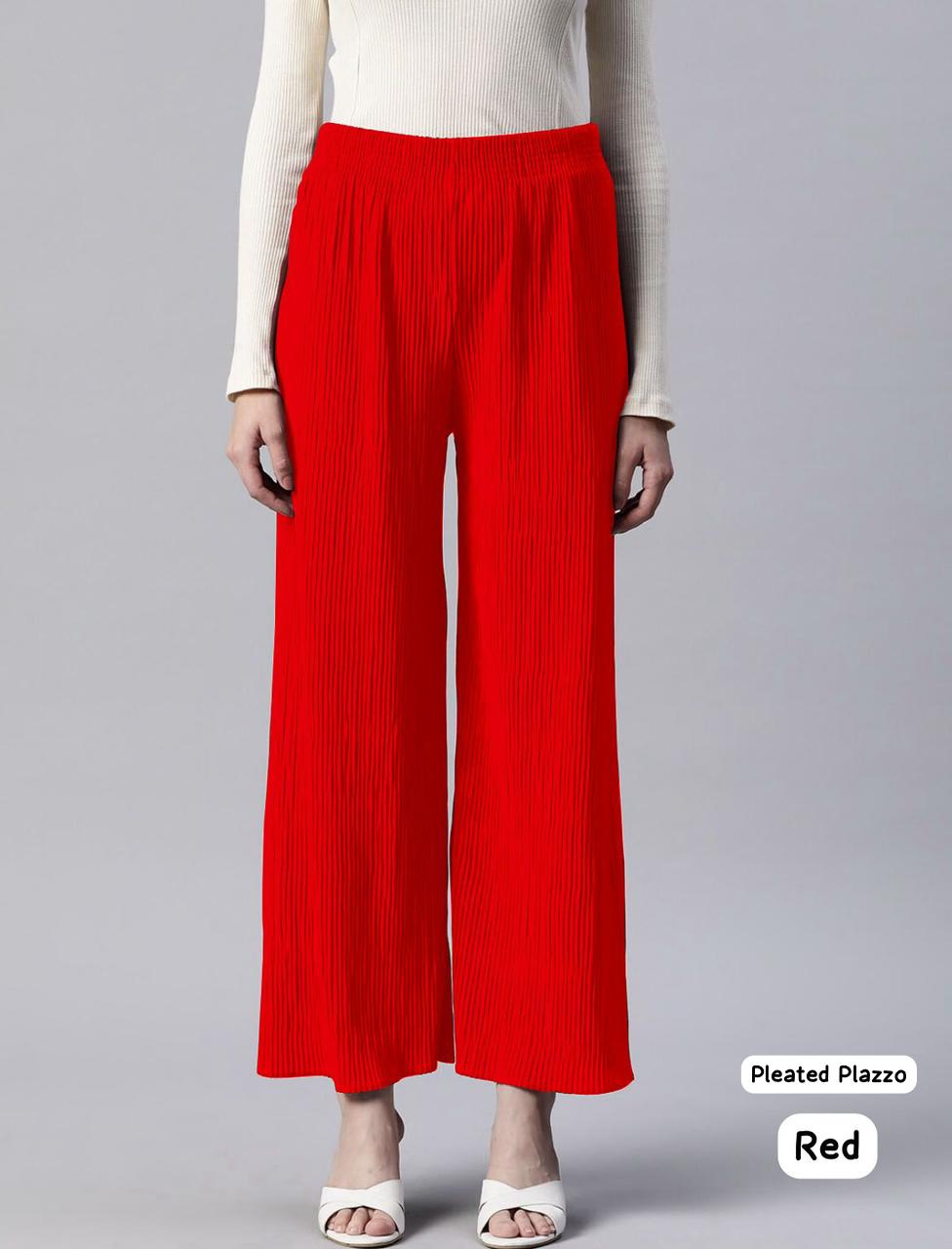 Maji Pleated Palazzo Wrinkle Free Bottom wear Collection 