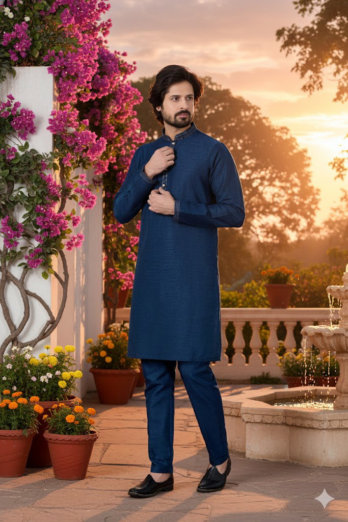 Sumi 4453 To 4455 Art Silk Pintux Work  Kurta Pajama Collection 