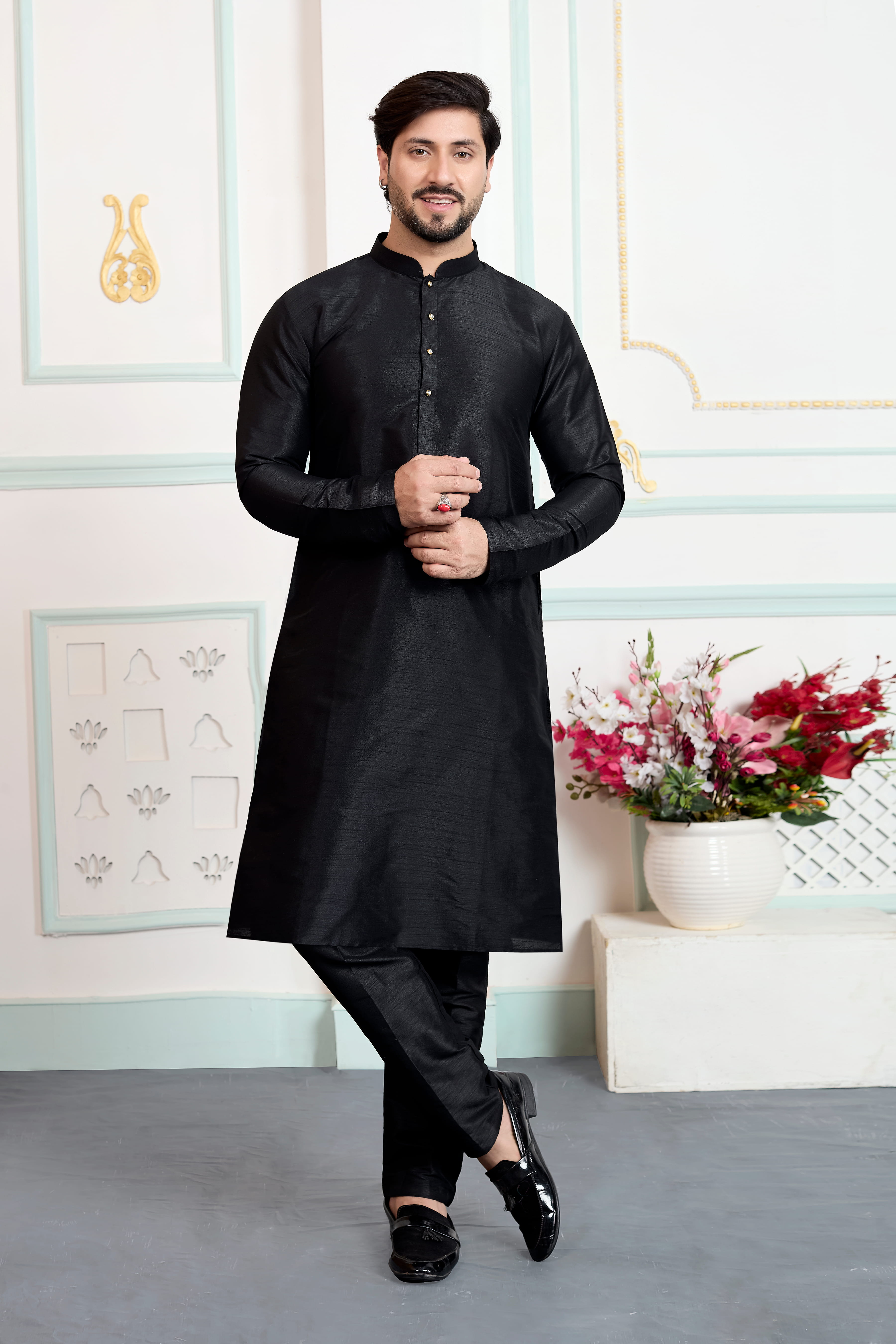 Sumi 4453 To 4455 Art Silk Pintux Work  Kurta Pajama Collection 