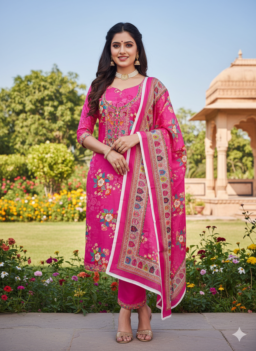Rnx 5056 Chinon Digital Printed Dress Material Collection