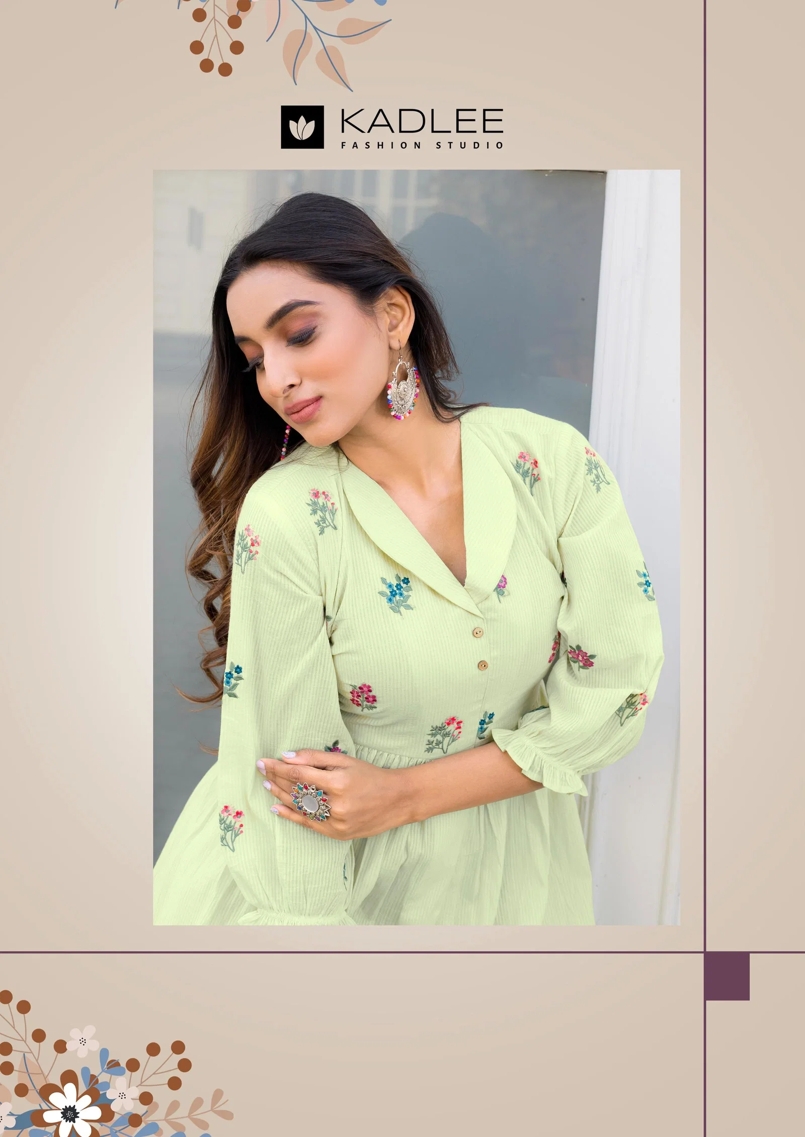 Kadlee Kesha Cotton Thread Work Stylish Wear Top And Bottom Collection