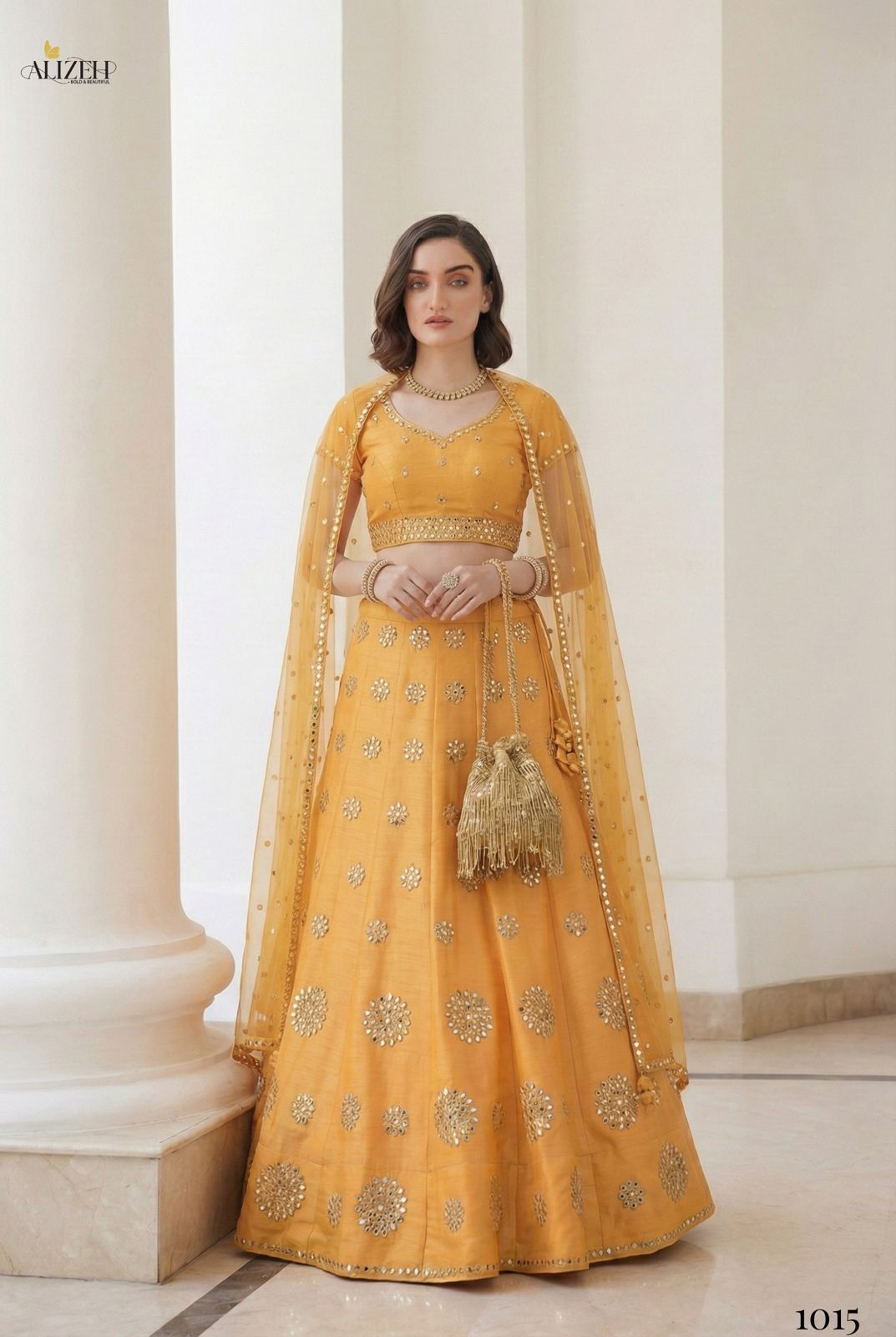 Alizeh Mirror Maze Silk Embroidery Mirror Work Lehenga Choli Collection