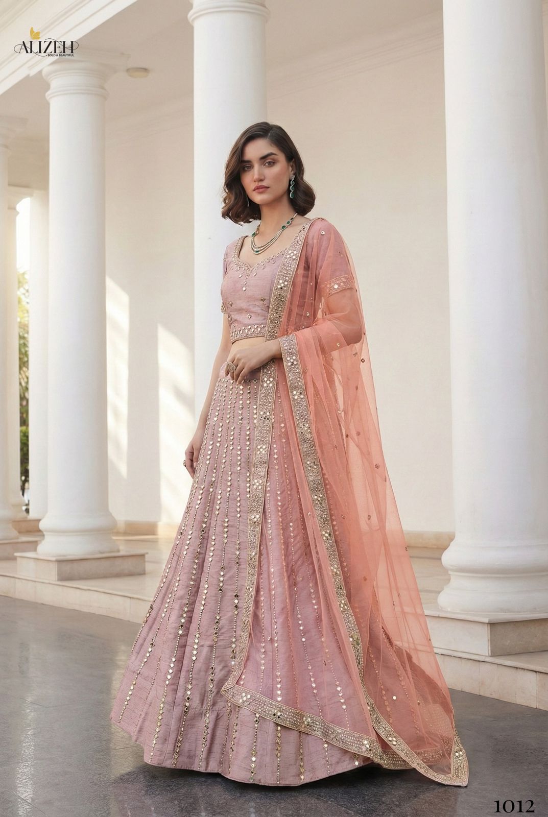 Alizeh Mirror Maze Silk Embroidery Mirror Work Lehenga Choli Collection