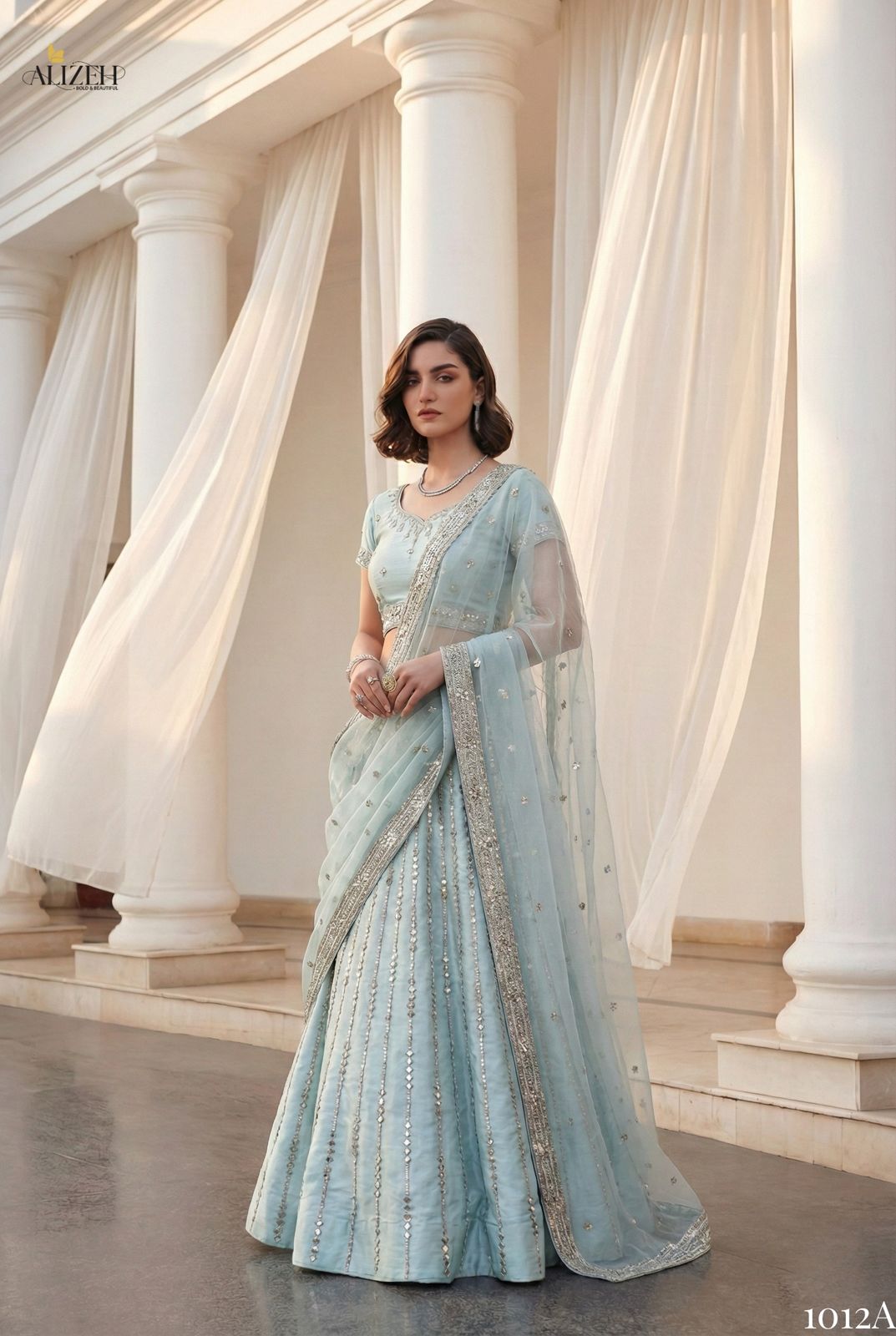 Alizeh Mirror Maze Silk Embroidery Mirror Work Lehenga Choli Collection