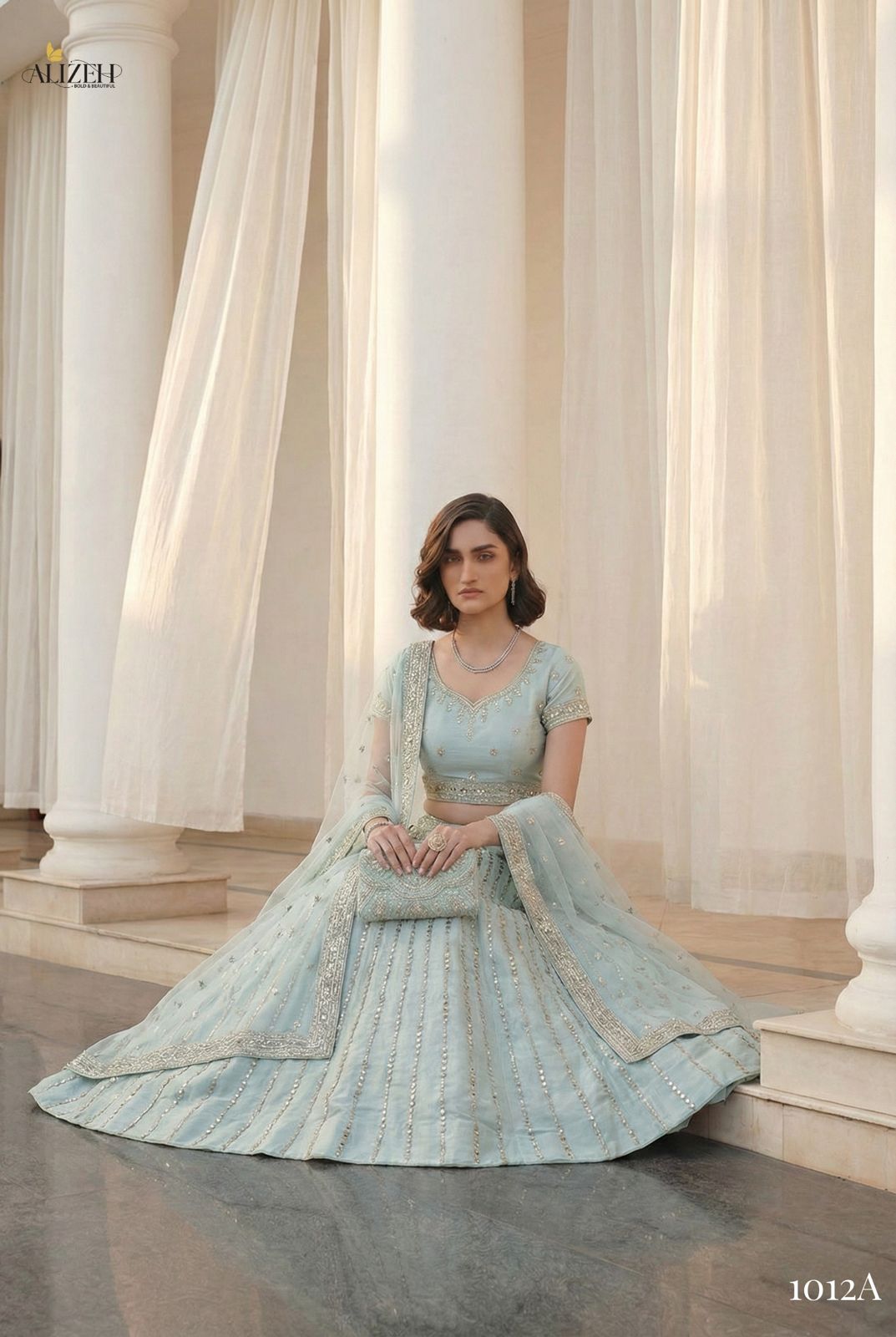 Alizeh Mirror Maze Silk Embroidery Mirror Work Lehenga Choli Collection