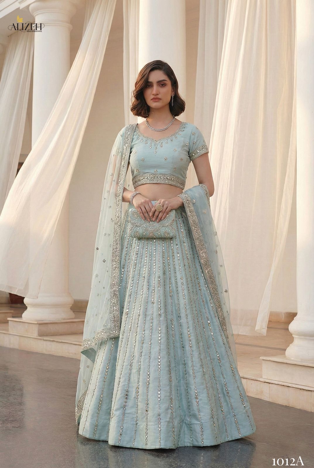 Alizeh Mirror Maze Silk Embroidery Mirror Work Lehenga Choli Collection
