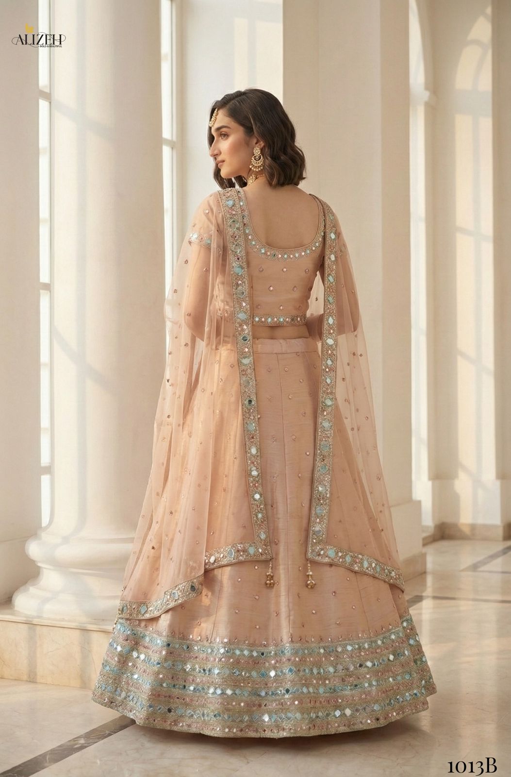 Alizeh Mirror Maze Silk Embroidery Mirror Work Lehenga Choli Collection
