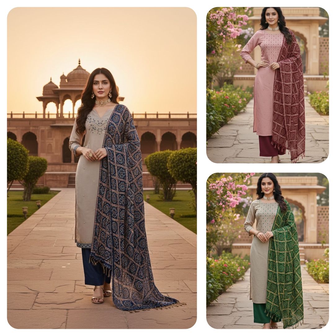 Rnx 5053 Zora Silk Thread Work Dress Material Collection