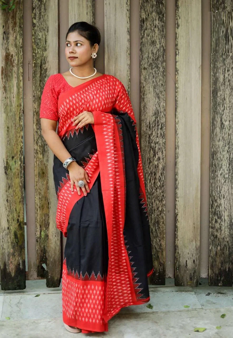 Scmg Shweta Linen Woven Ikkat Saree Collection