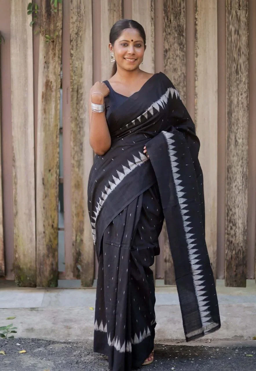 Scmg Shweta Linen Woven Ikkat Saree Collection