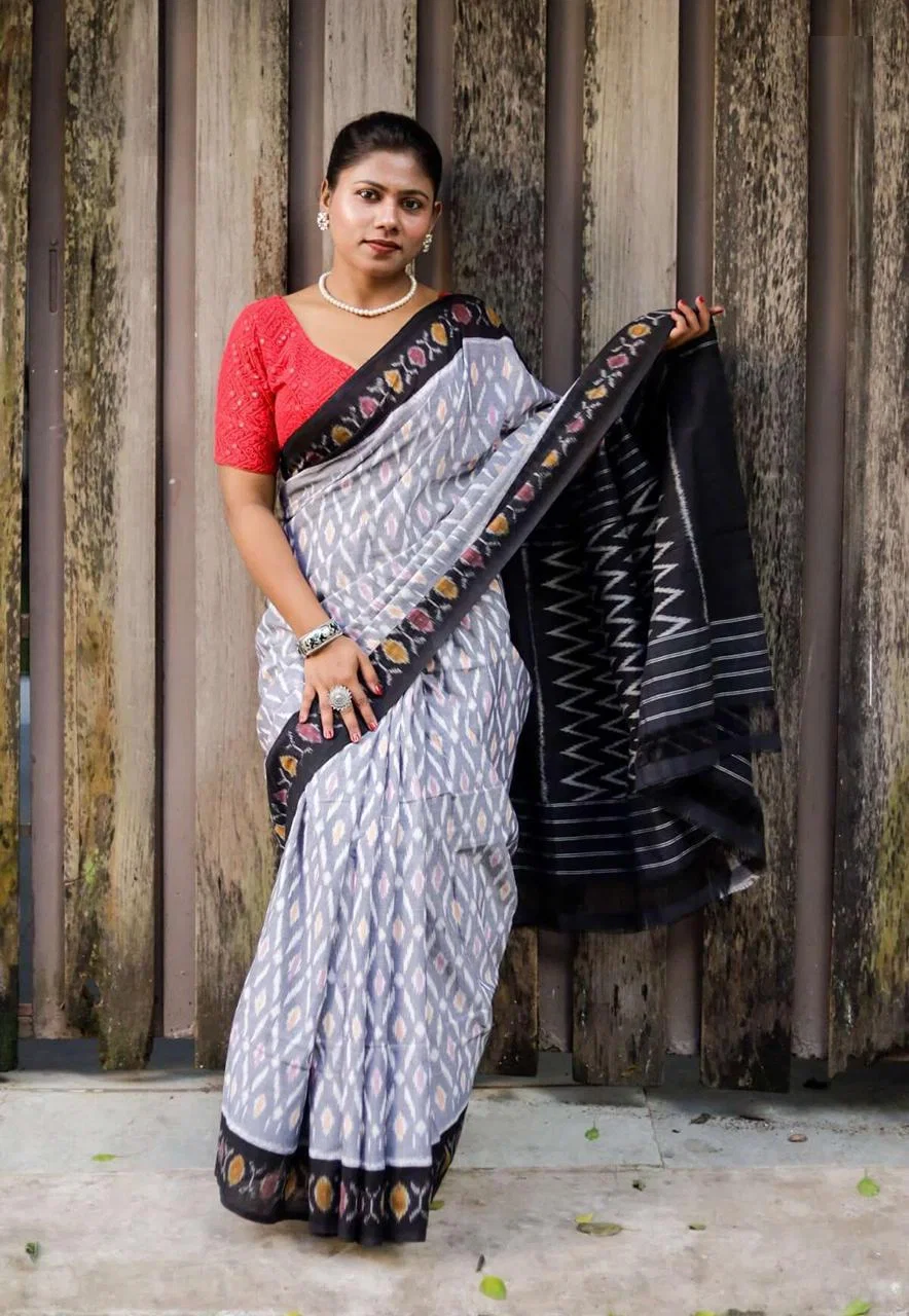 Scmg Shweta Linen Woven Ikkat Saree Collection