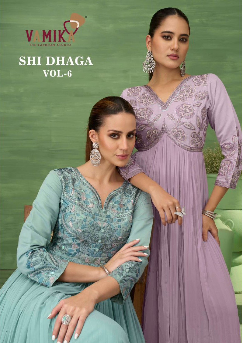 Vamika Shi Daga Vol 6 Viscose Georgette With Embroidery Gown Collection
