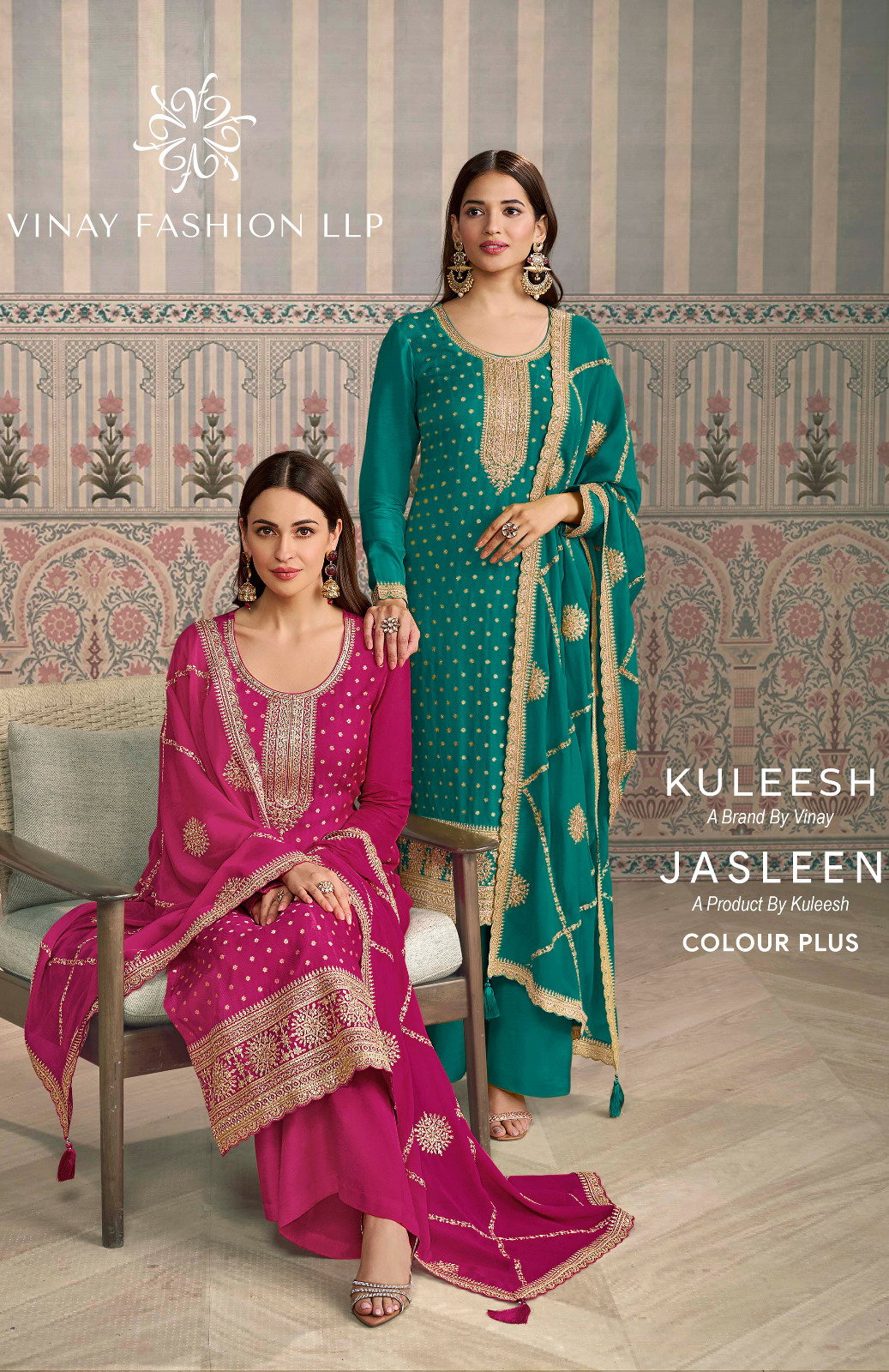 Vinay Kuleesh Jasleen Color Plus Viscose Silk Designer Salwar Kameez