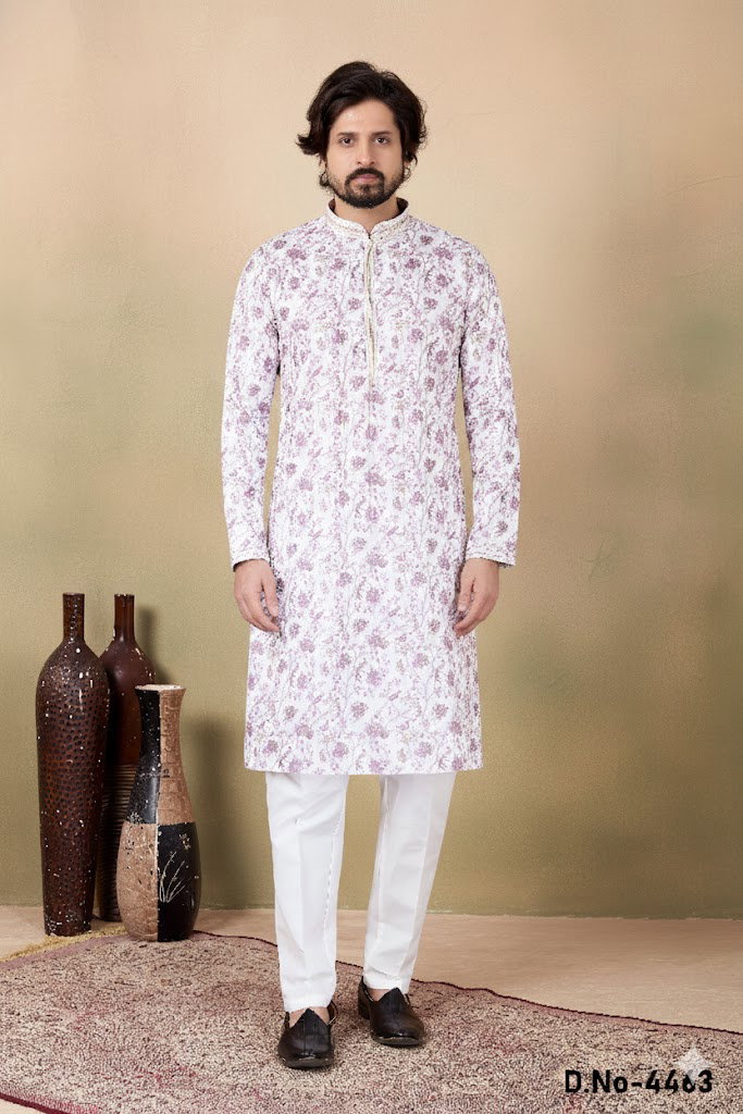 Sumi 4461 To 4463 Emroidiry On Art Silk Kurta Pajama Collection 