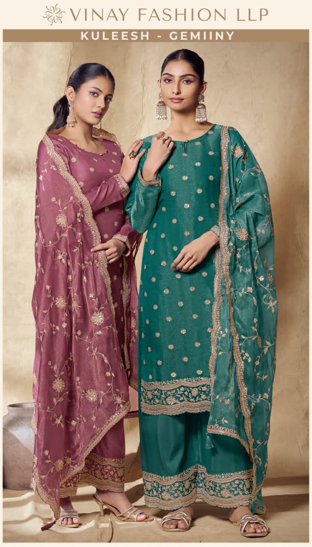 Vinay Kuleesh Gemiiny Silk With Embroidered Designer Salwar Kameez