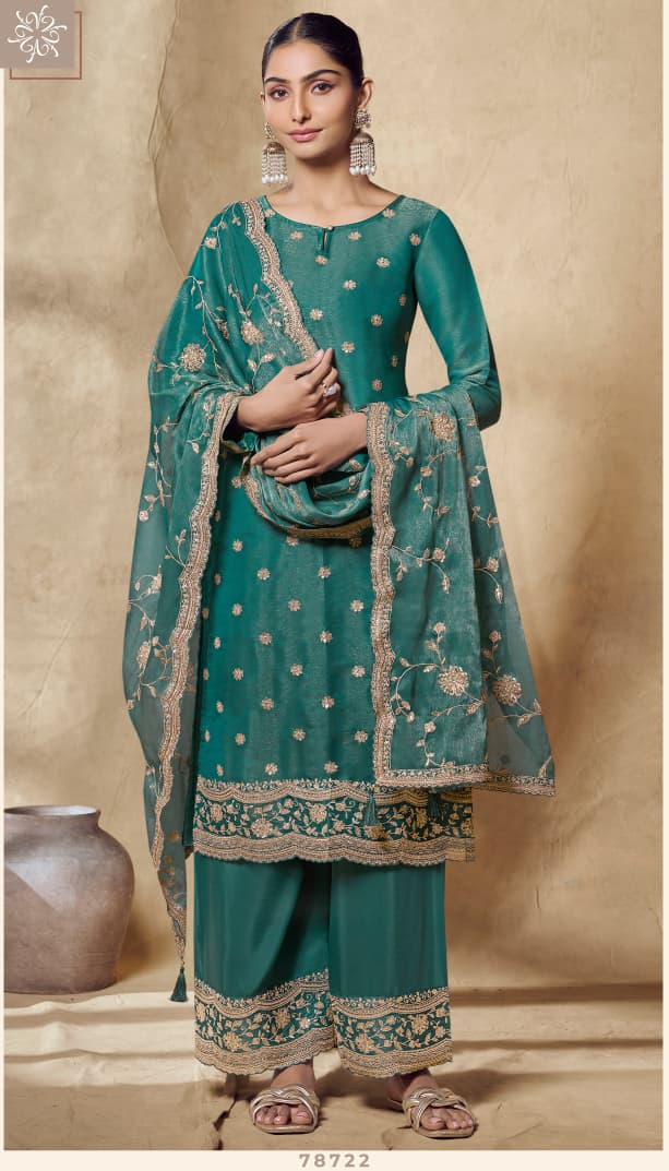 Vinay Kuleesh Gemiiny Silk With Embroidered Designer Salwar Kameez