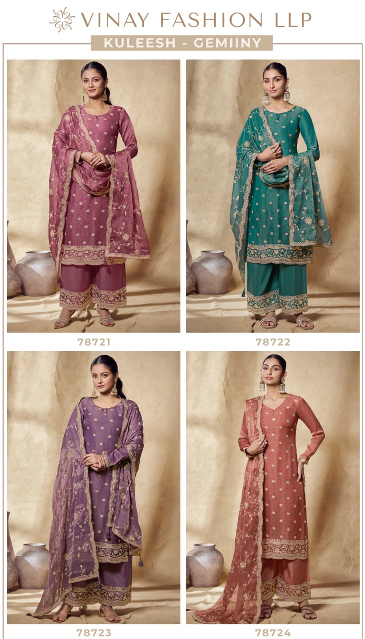 Vinay Kuleesh Gemiiny Silk With Embroidered Designer Salwar Kameez