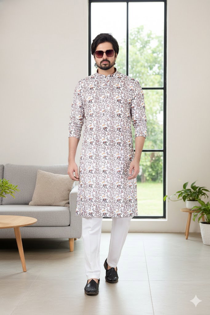Sumi 4474 To 4076 Digital Print On Art Silk Kurta Pazama Collection 