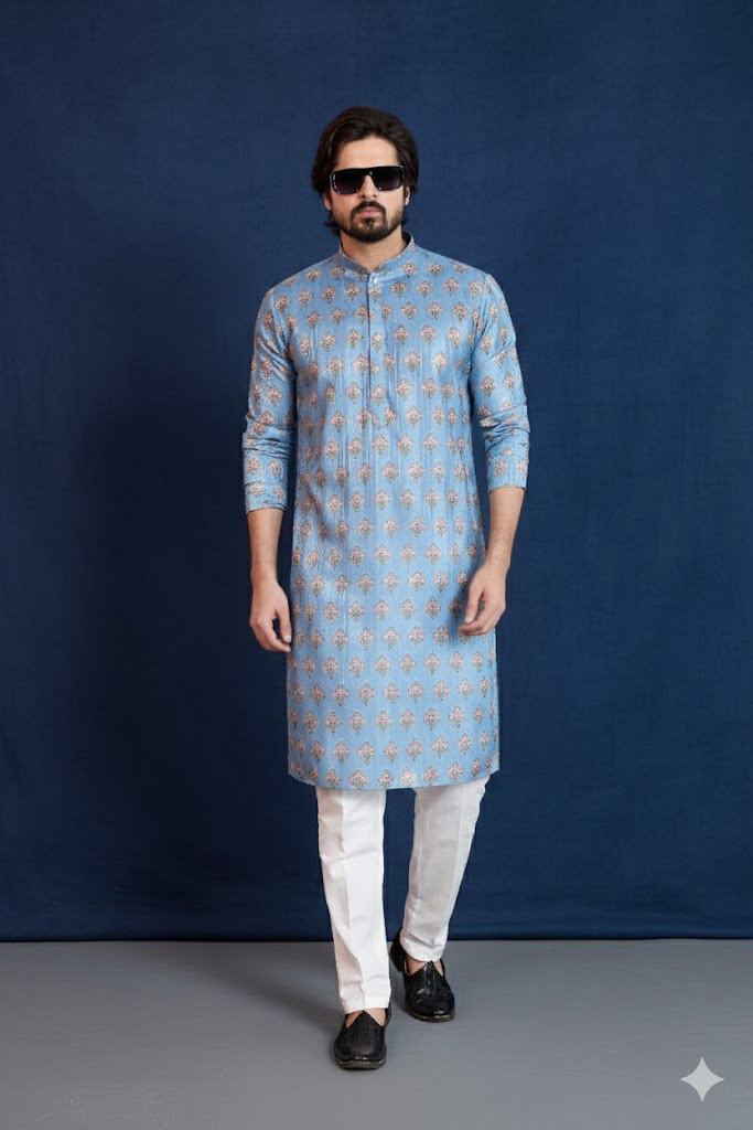 Sumi 4477 To 4079 Digital Print On Art Silk Kurta Pazama Collection 
