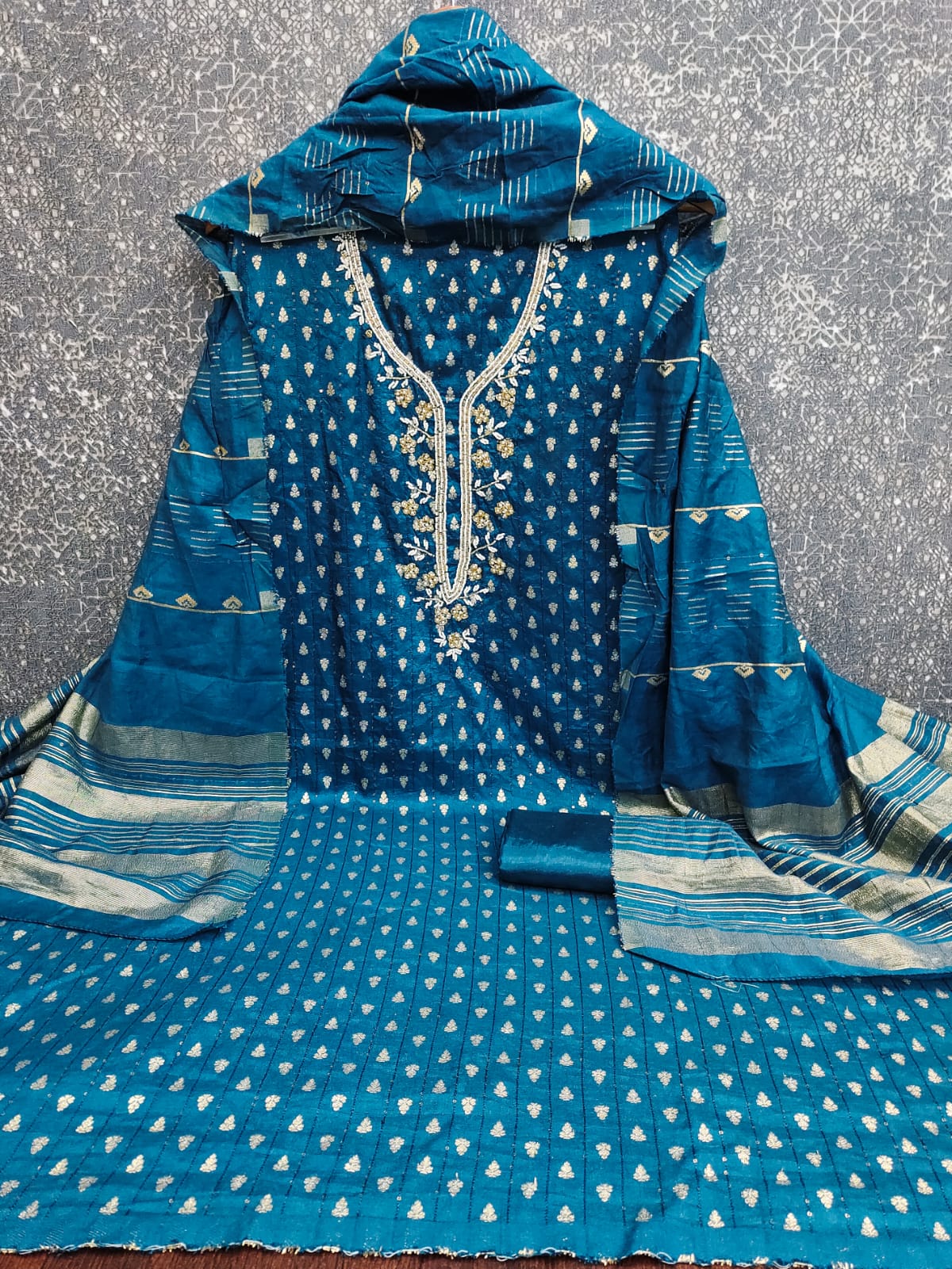 Designer Saheeli Chanderi Zakard Crosset Dress Material Collection 