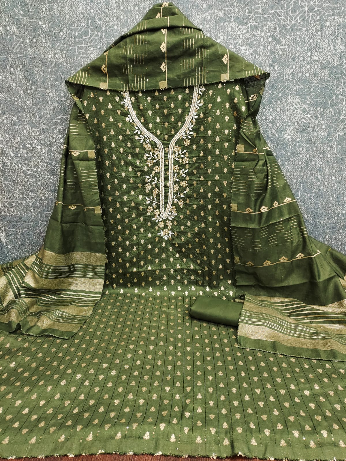 Designer Saheeli Chanderi Zakard Crosset Dress Material Collection 